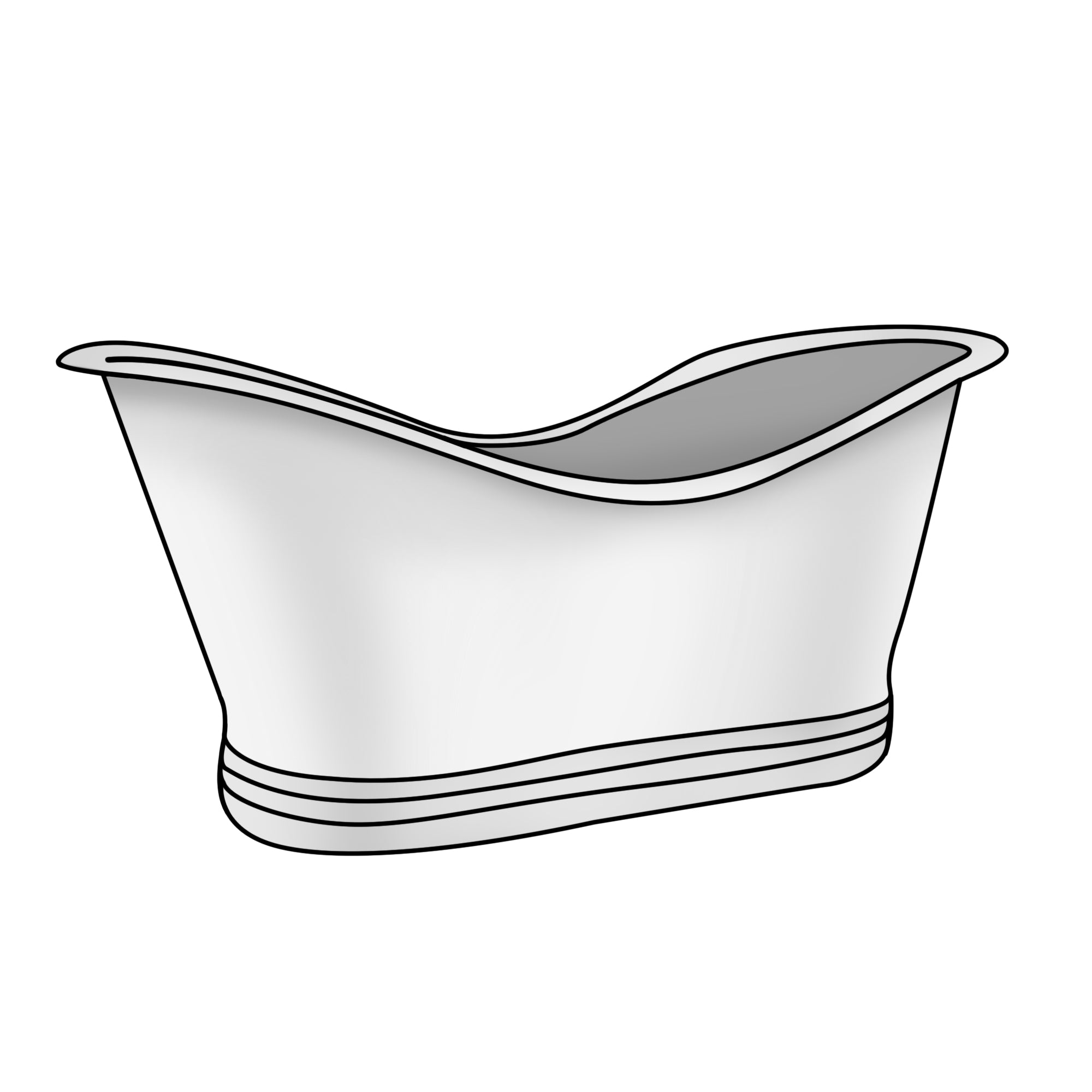 Double Slipper Bathtub