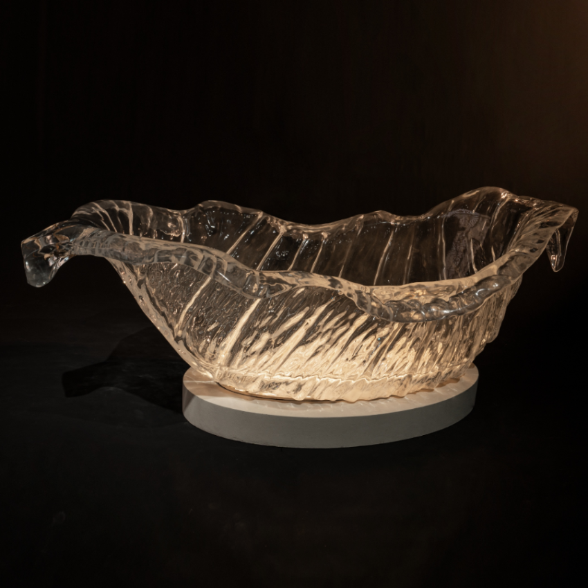 Elite Artistic Modern Transparent Crystal Stand Alone Tub for Bathroom