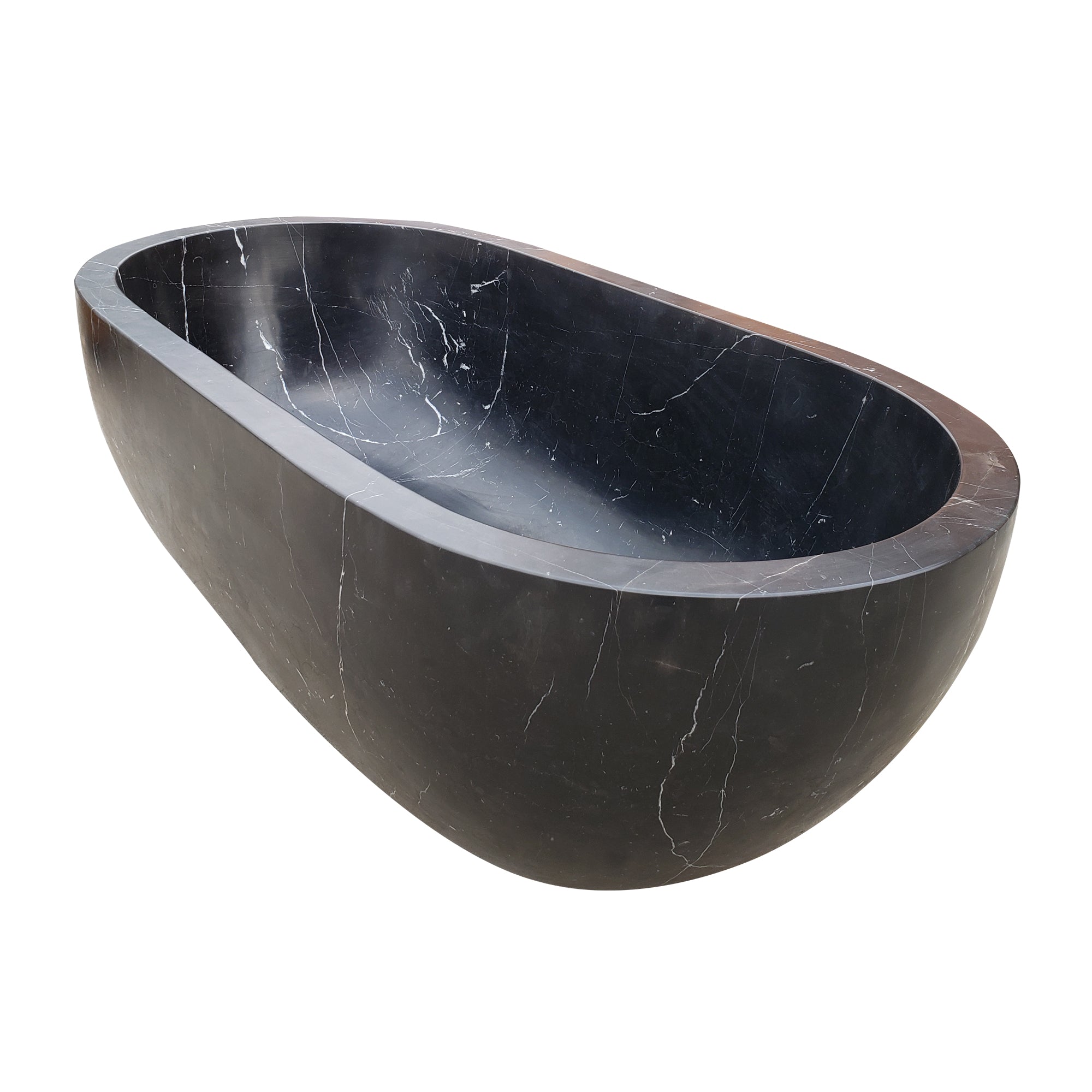 Elite Black Deep Free Standing Marble Bathtub  EM-O12