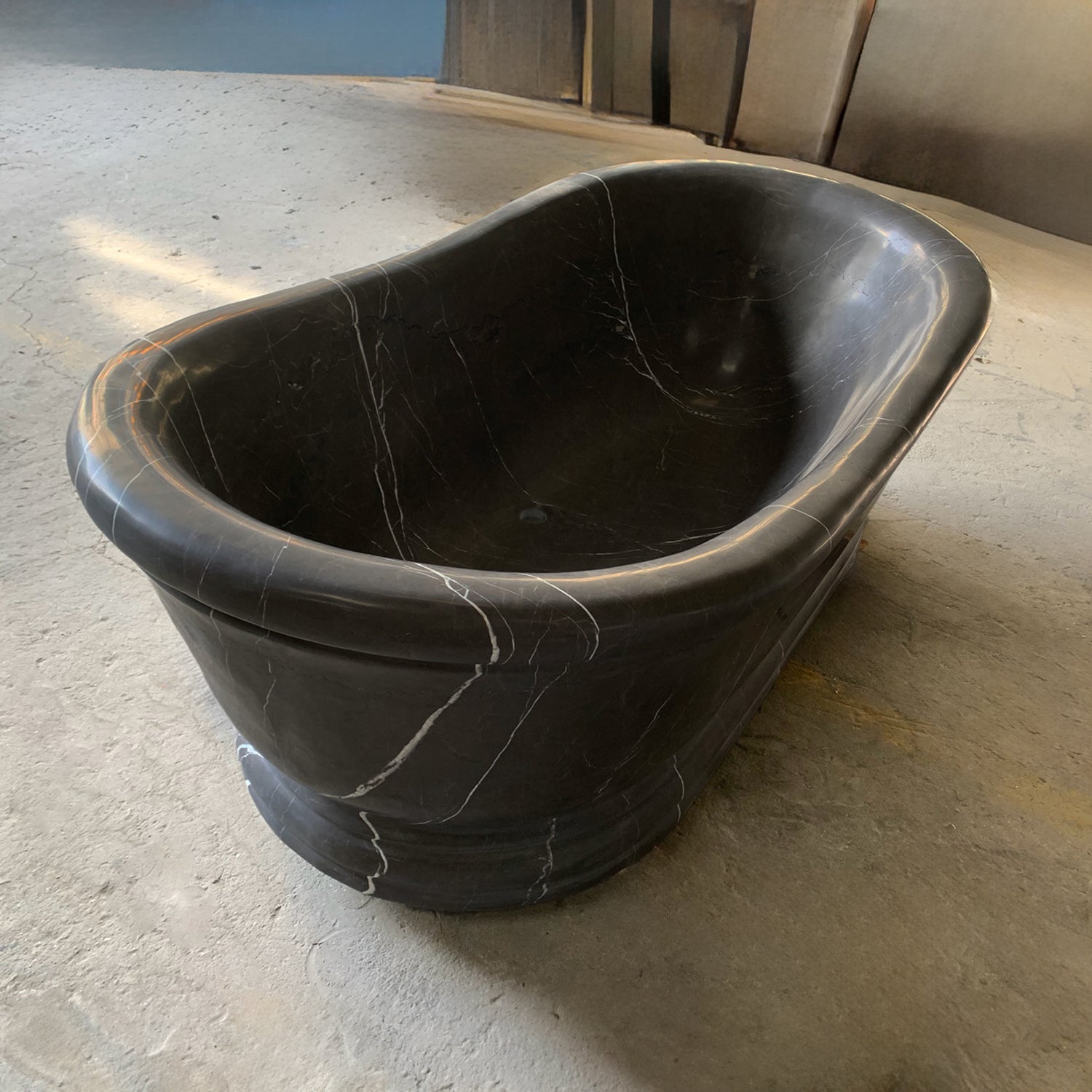 Elite Black Deep Stand Alone Marble Tub EM-T10