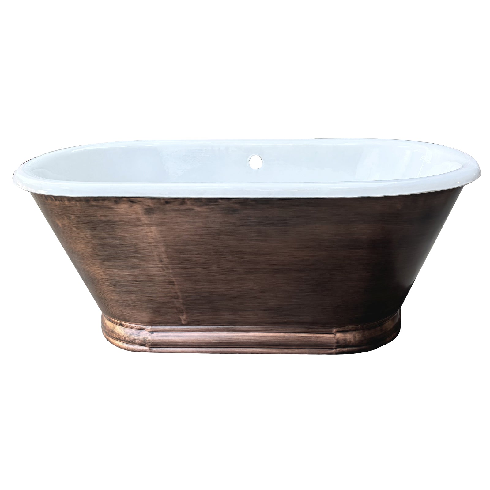 Copper bathtub with custom details for luxury vintage bathrooms