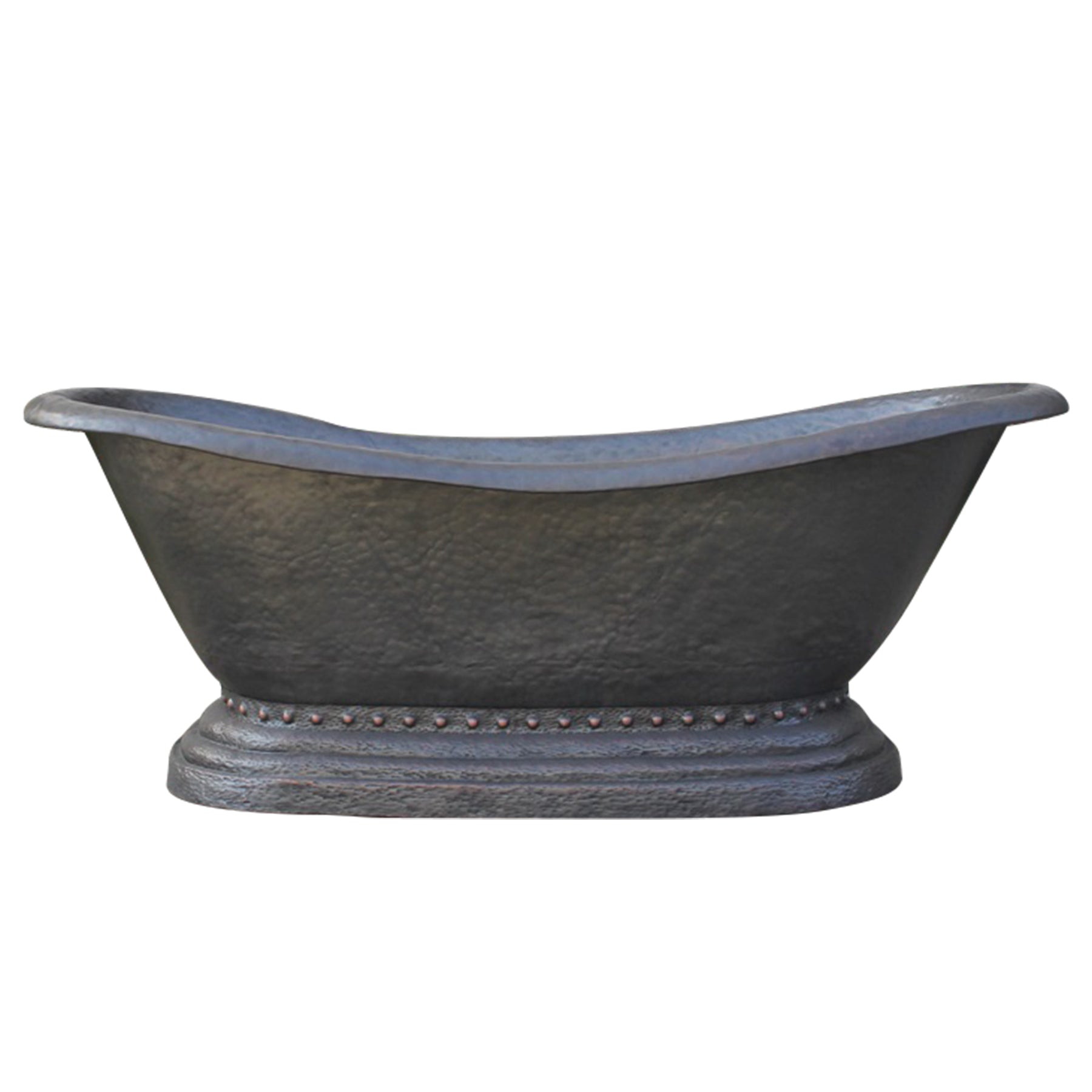Freesatanding Black Copper bathtub with varied textures for modern luxury suites