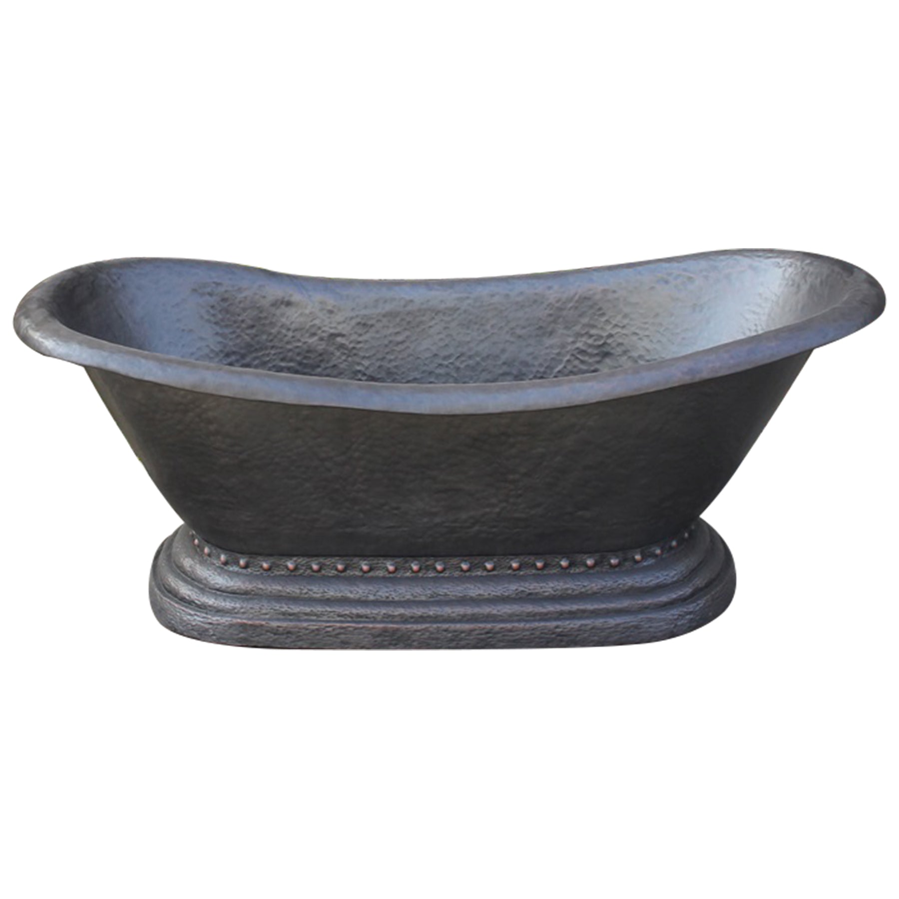 Freestanding Copper Black bathtub with double slipper design for stylish bathrooms