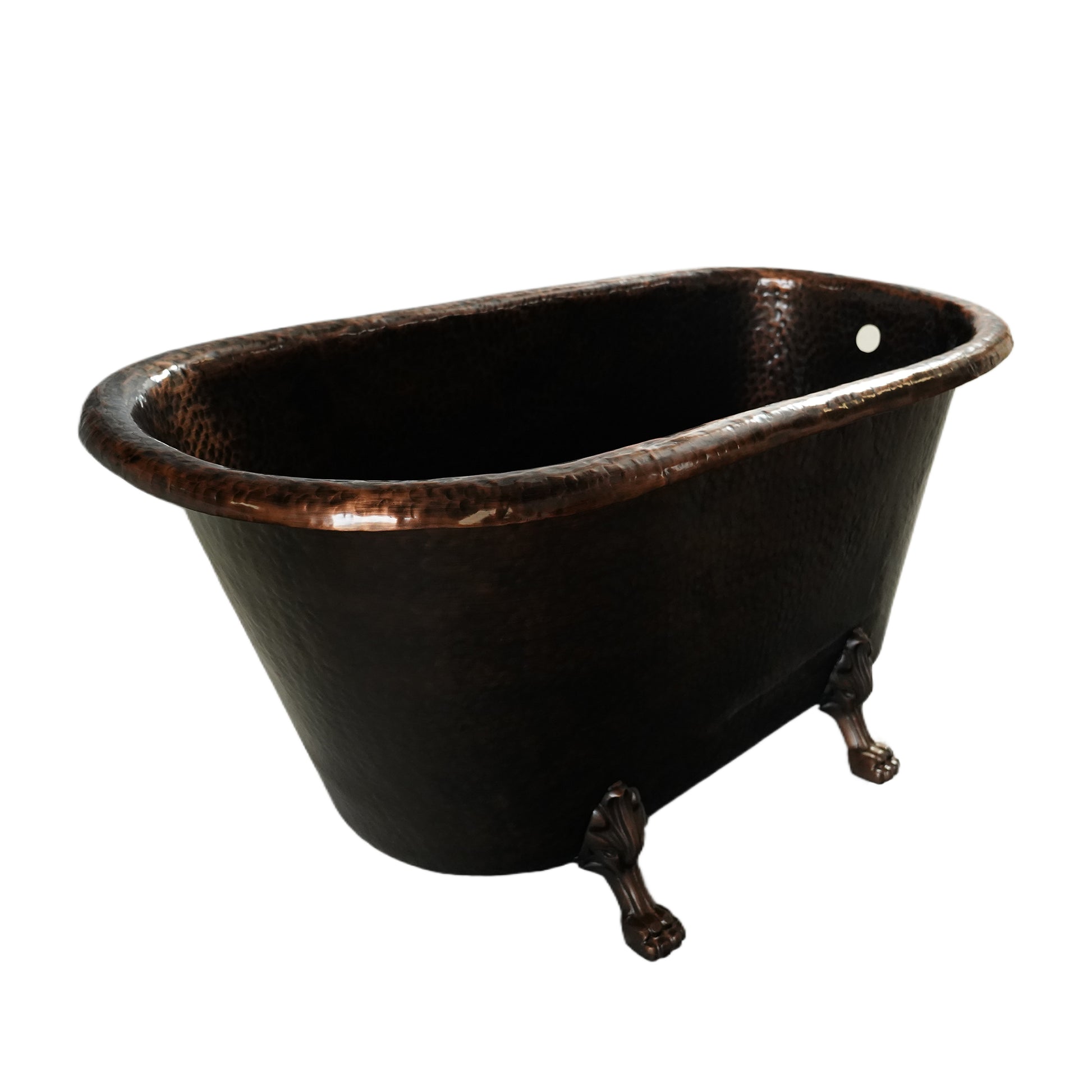 Freestanding Vintage Copper bathtub with custom rivets for high-end bathrooms