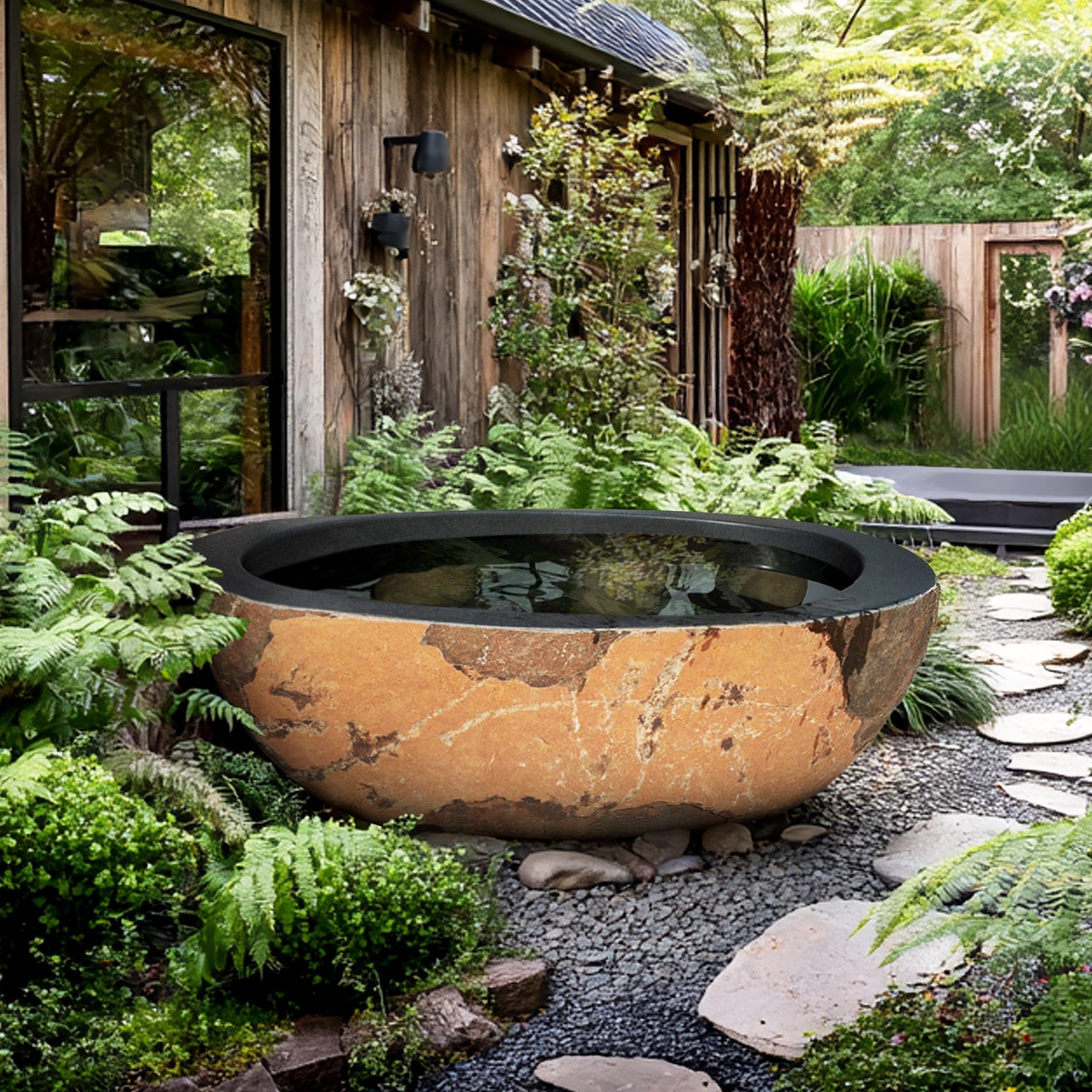Elite Custom-Made Stone With Tub Rustic Earth-Toned EM-C01