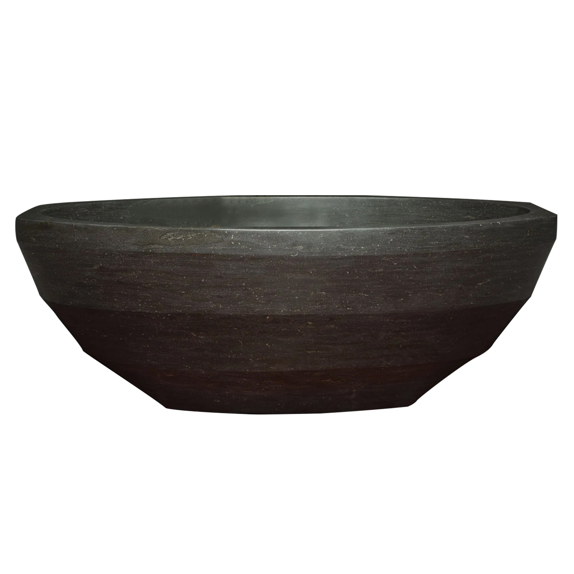 Elite Free Standing Basalt Round Tub Stone Soaking Bathtub EM-D02