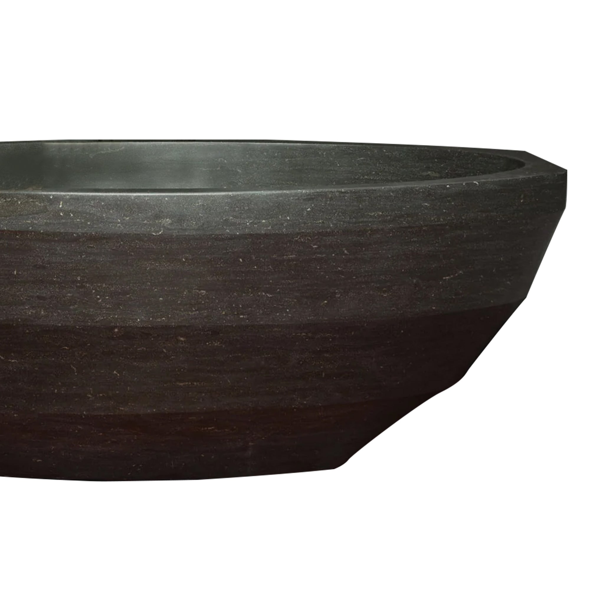 Elite Free Standing Basalt Round Tub Stone Soaking Bathtub EM-D02