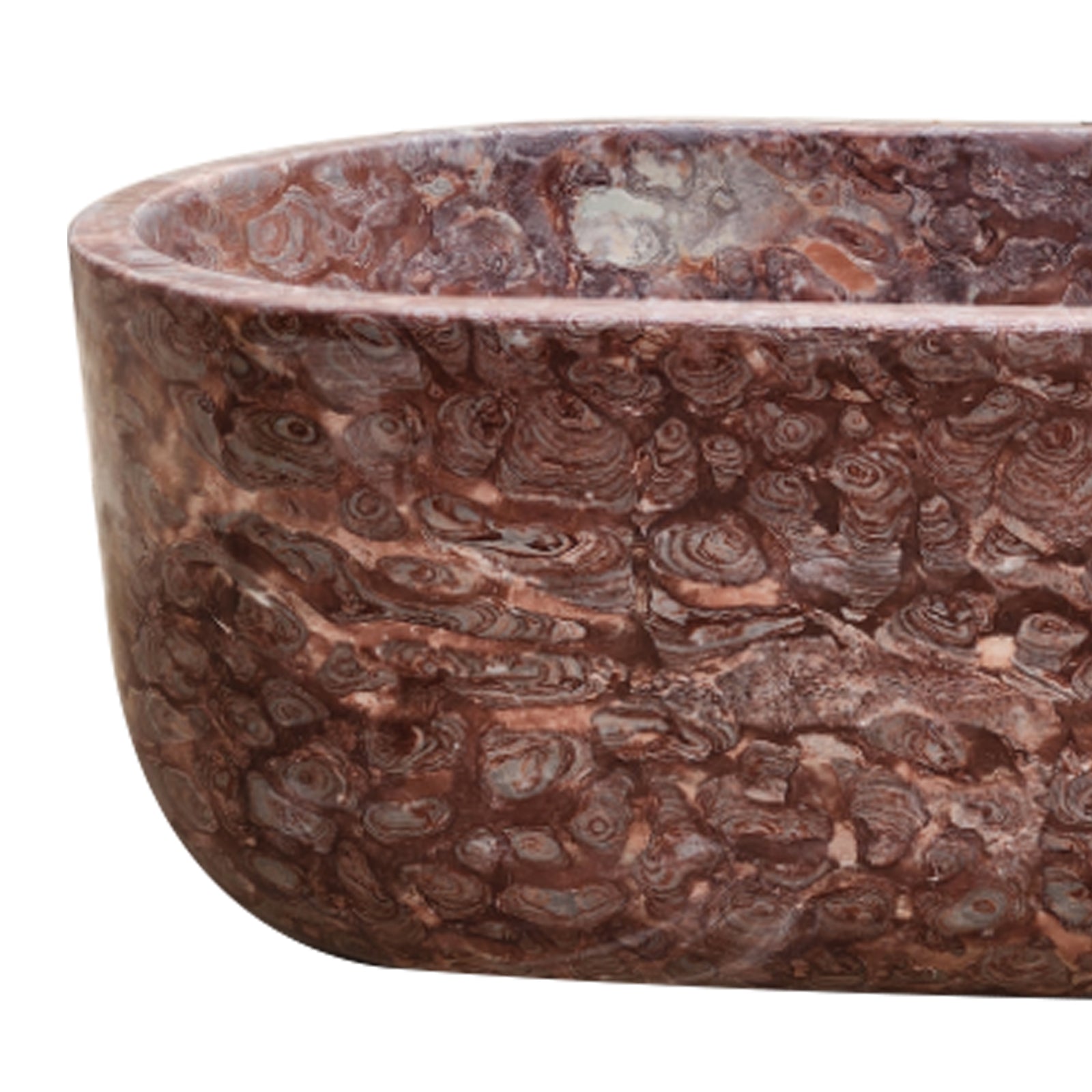 Elite French Red Marble Natural Stone Bath Tub EM-O08