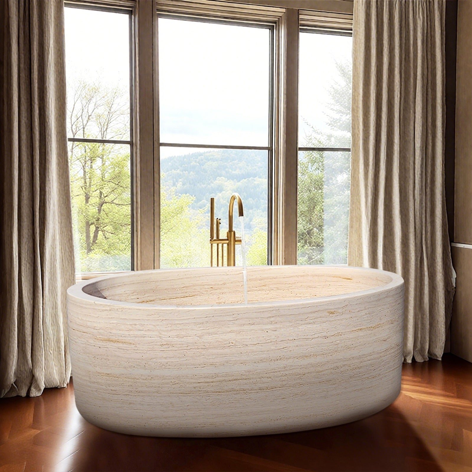 Elite Luxury Marble Bathtub Freestanding Soaking Tub EM-O07