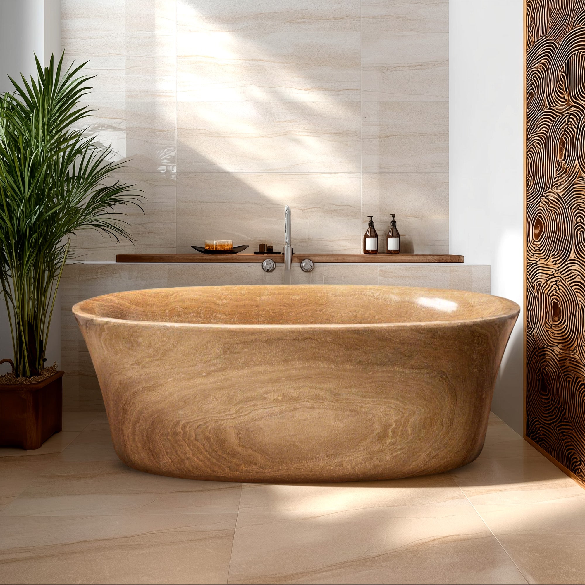 Elite Marble Custom Wood-grain Bathtub for Shower EM-O19