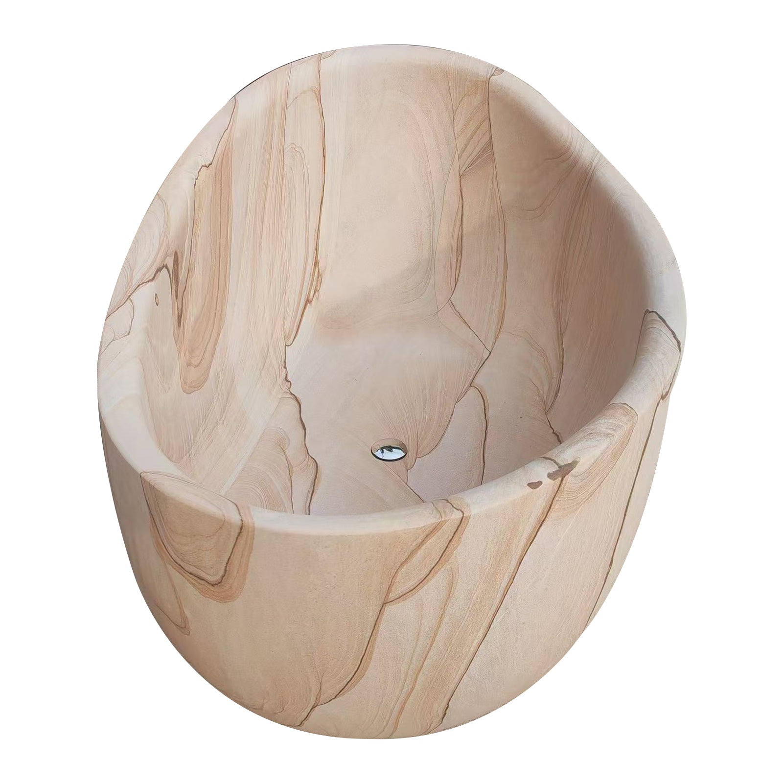 Elite Natural Sandstone Bathtub Wood-grain Freestanding Tub EM-T05