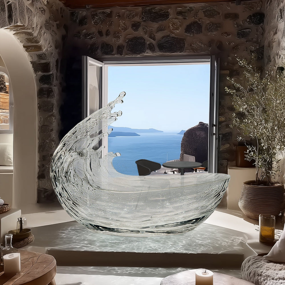 Elite Stylish Crystal Wave-Shaped Modern Bathtub for Sale EC-04