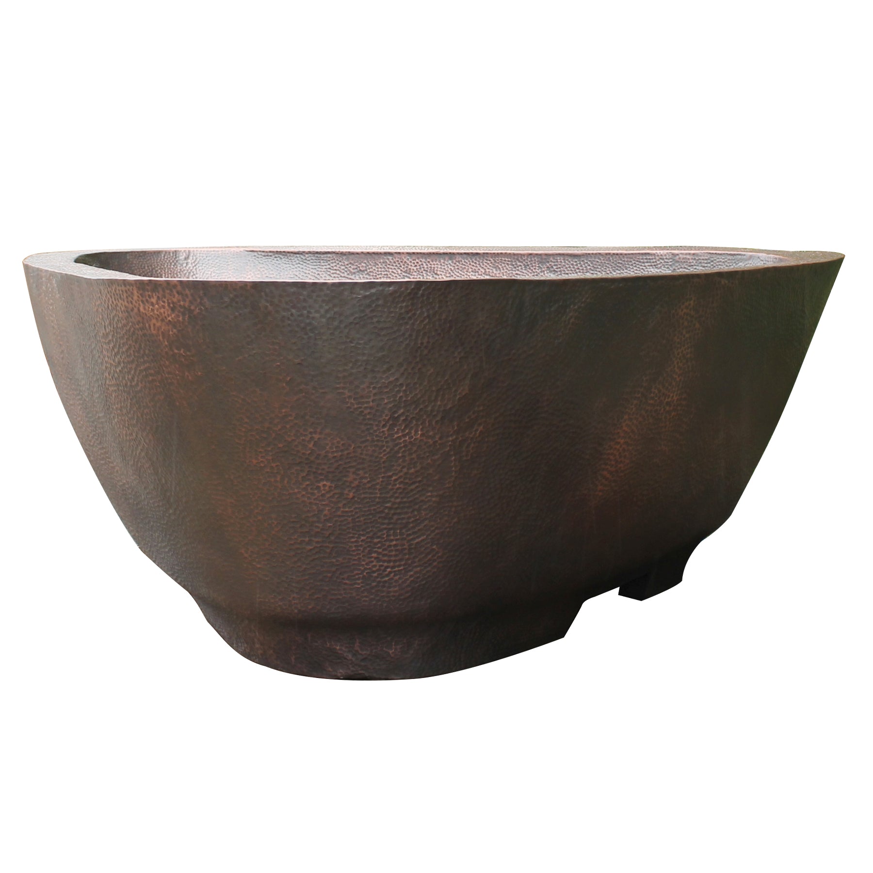 Freestanding Copper bathtub with  triangular design for contemporary living spaces