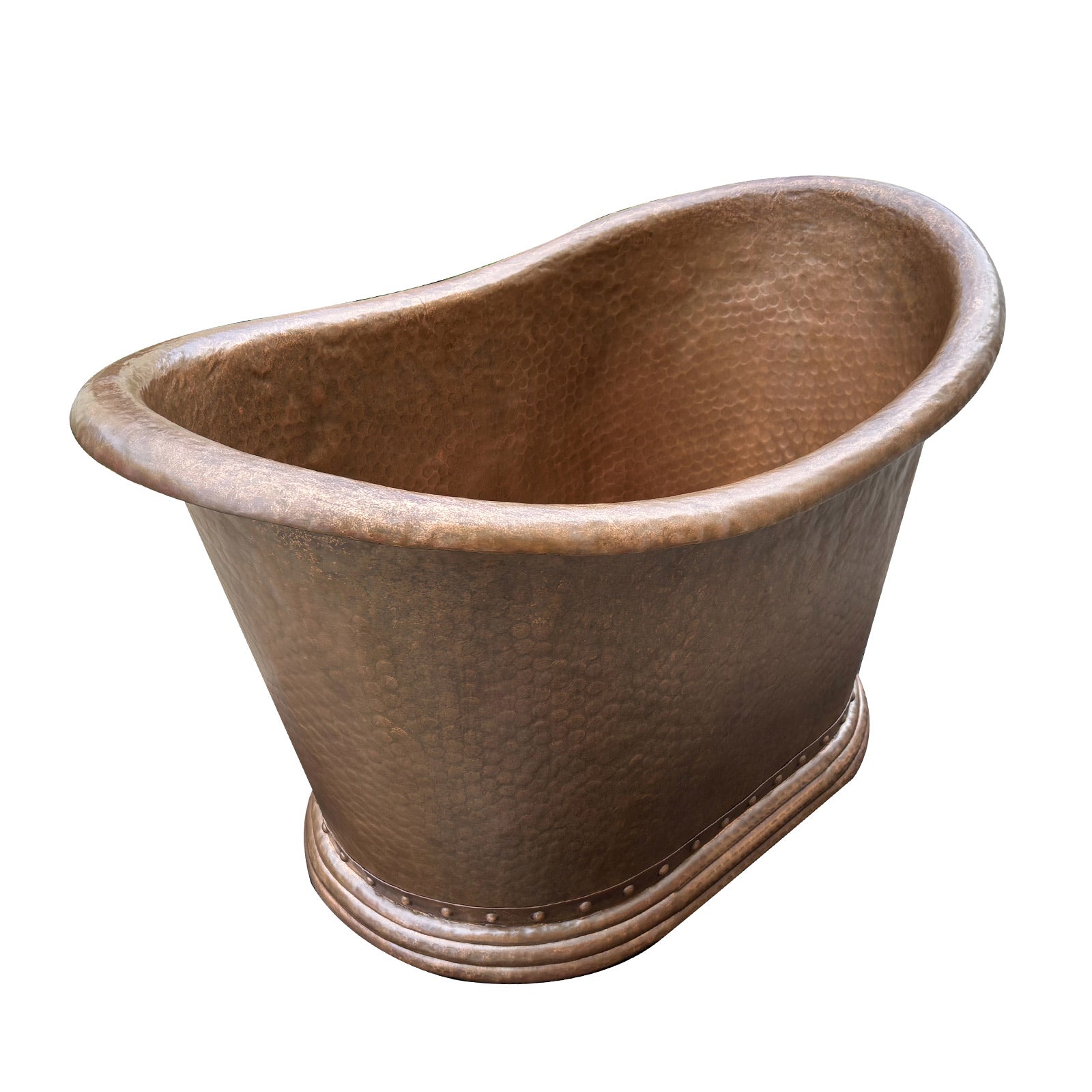Freestanding Vintage Copper bathtub with   double slipper shape  for luxury suites