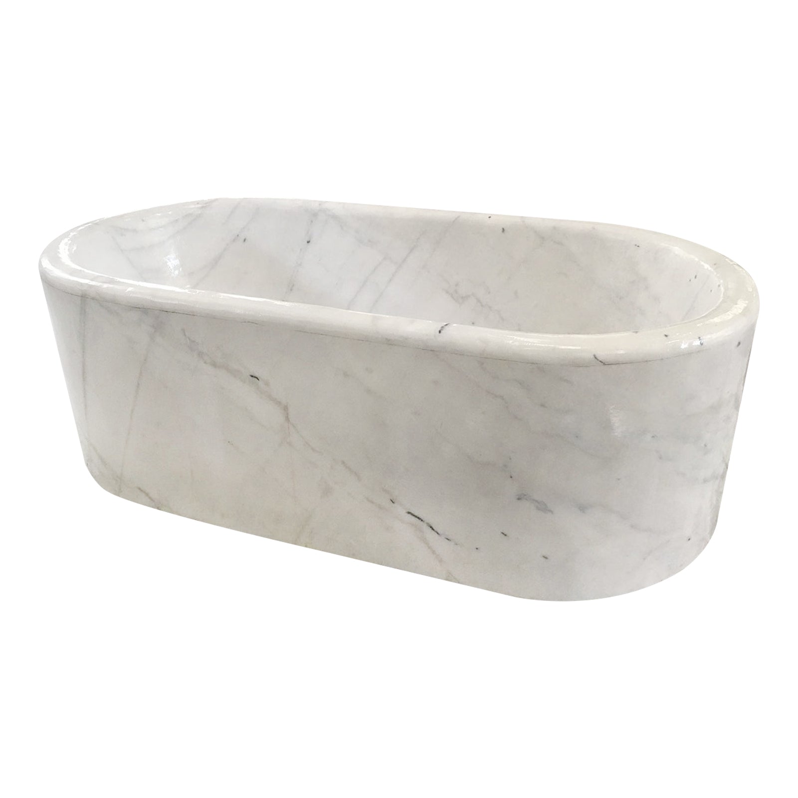 Elite White Marble Modern Stand Alone Tub EM-O21