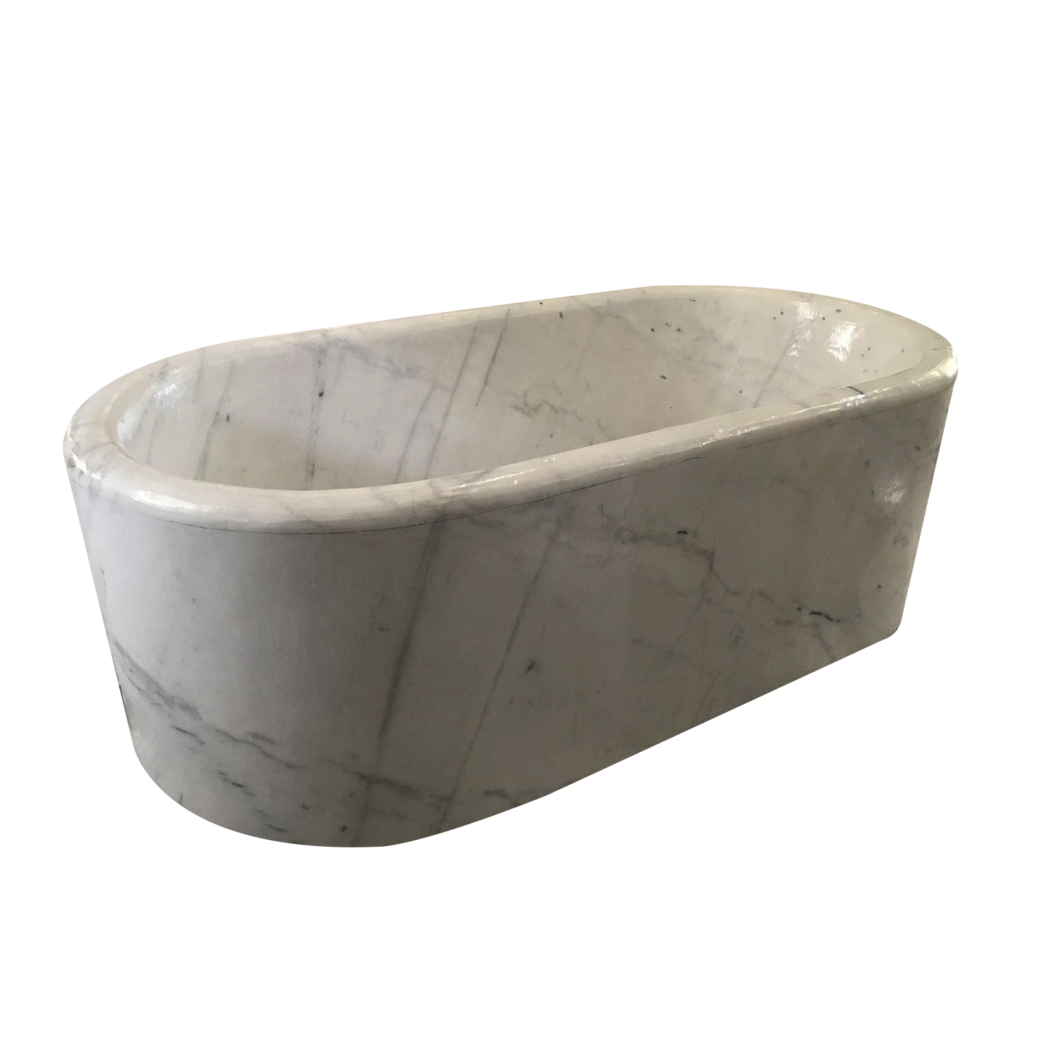 Elite White Marble Modern Stand Alone Tub EM-O21