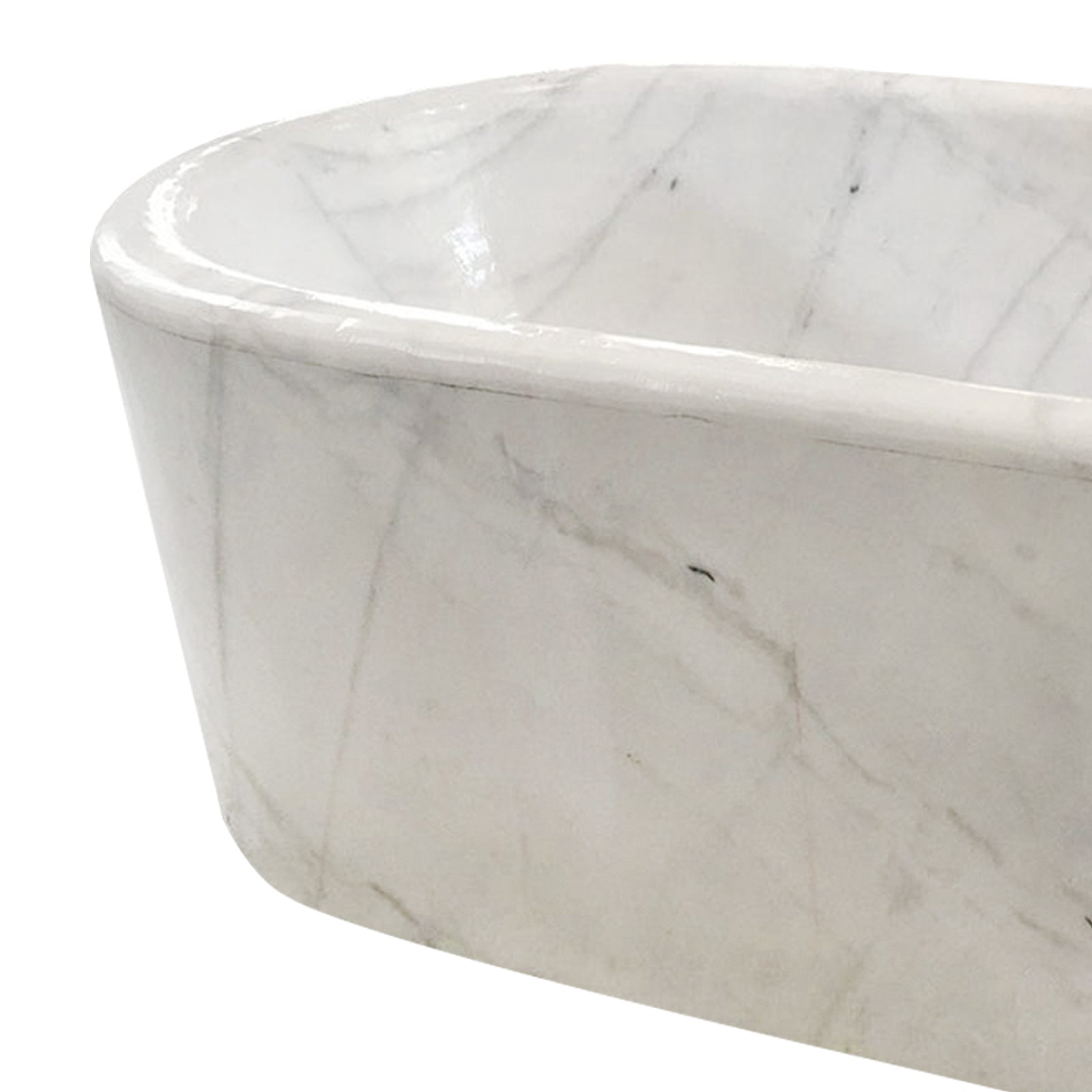 Elite White Marble Modern Stand Alone Tub EM-O21