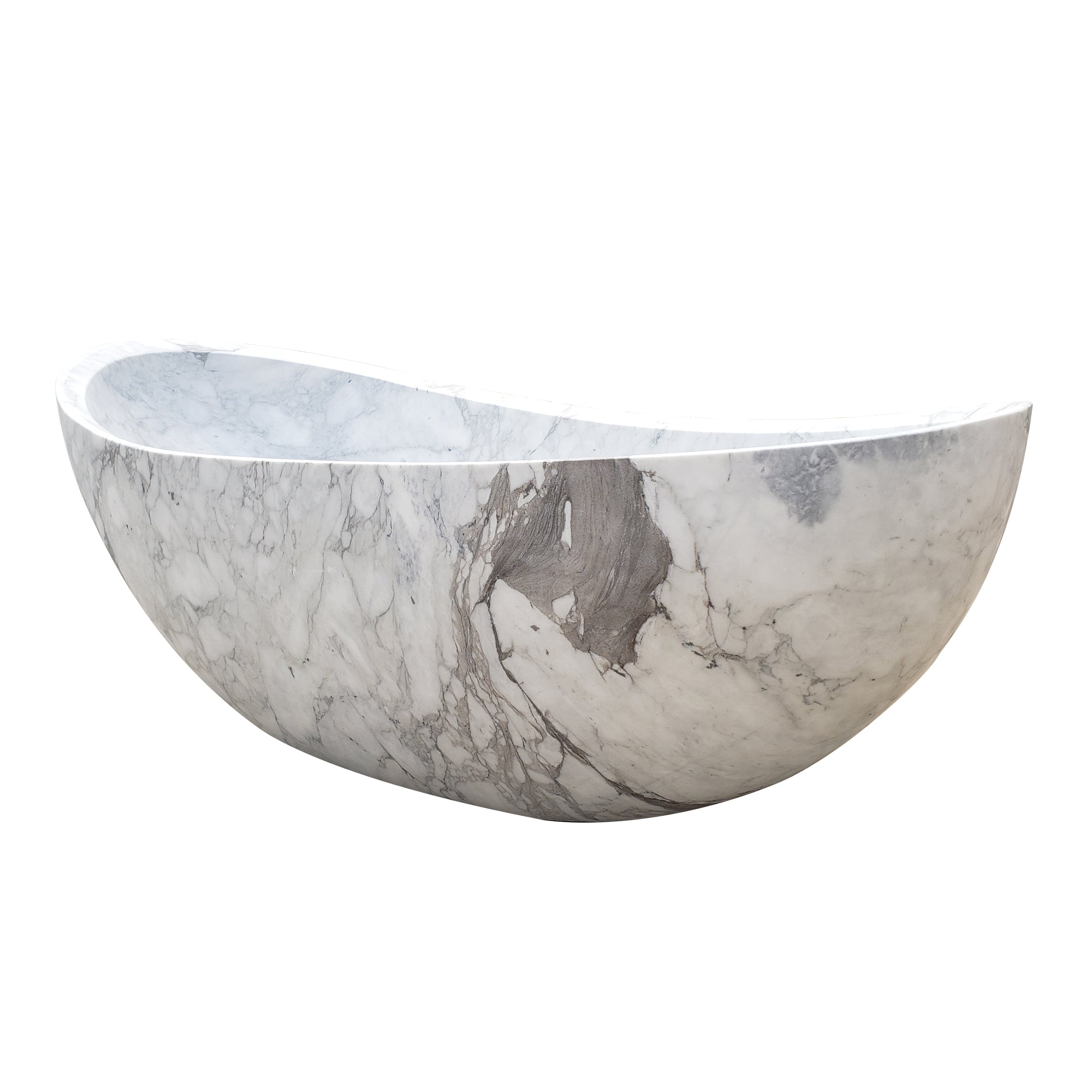 Elite White Custom Marble Bathtub Soaking Tub EM-T06