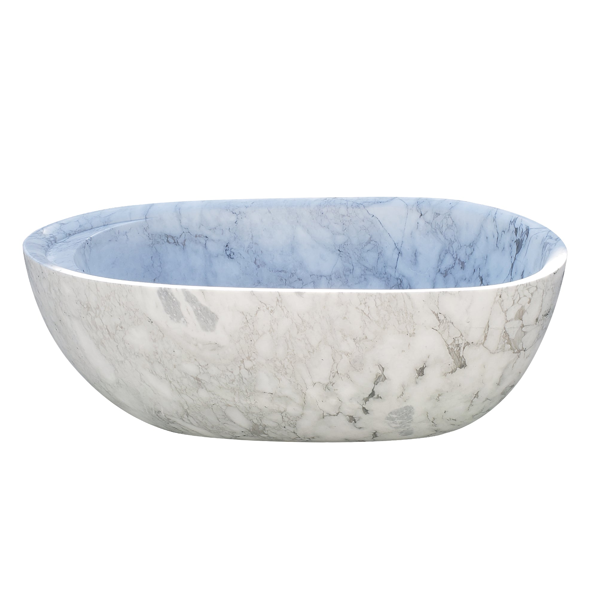 Elite White Marble Bathtub Free Standing Tub EM-O14