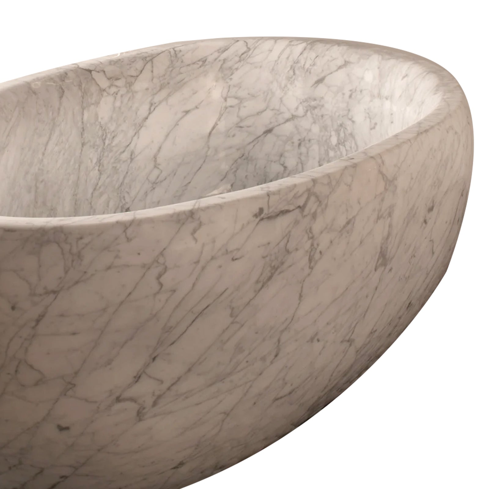 Elite White Marble Modern Tub Rounded Outline EM-O20