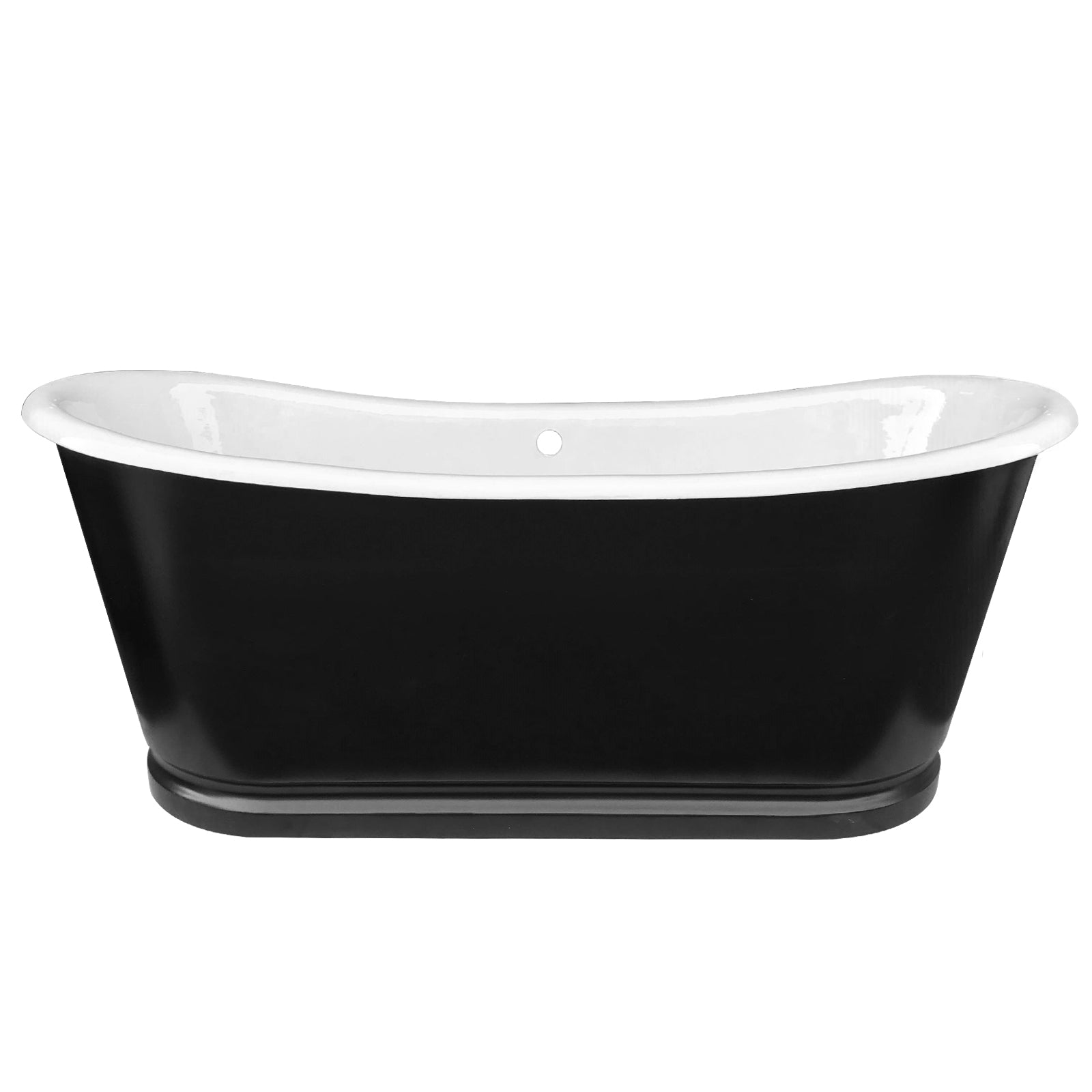Elite Freestanding Double-slipper Black Stainless Steel Bathtub Cast Iron Tub EB-DL02