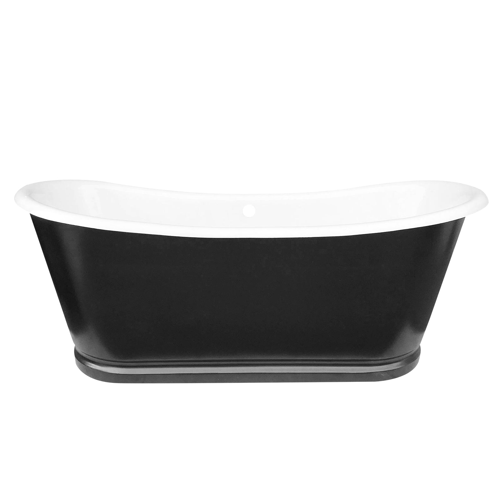 Elite Freestanding Double-slipper Black Stainless Steel Bathtub Cast Iron Tub EB-DL02