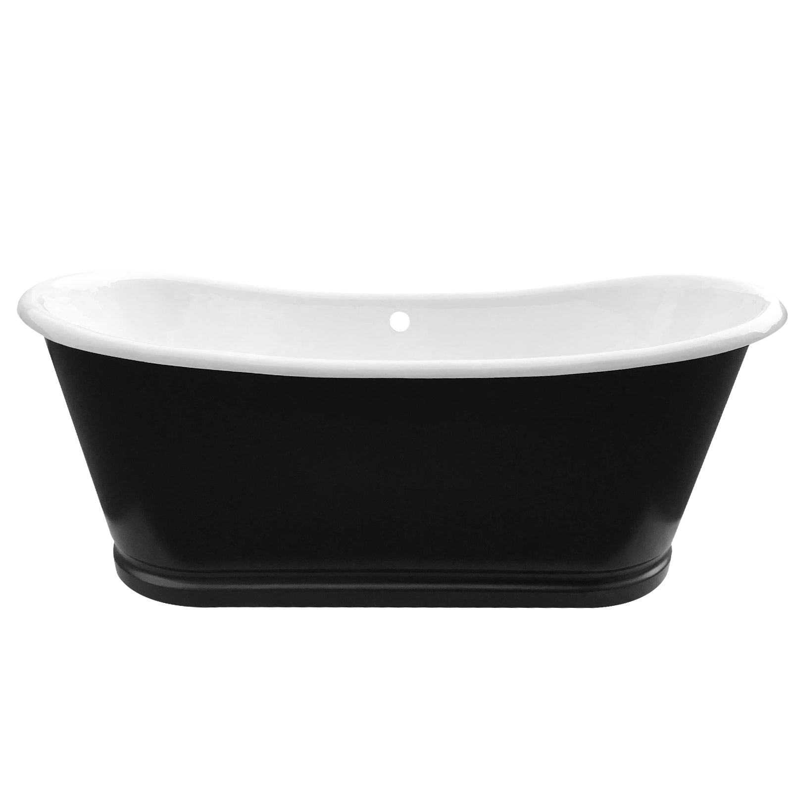 Elite Freestanding Double-slipper Black Stainless Steel Bathtub Cast Iron Tub EB-DL02