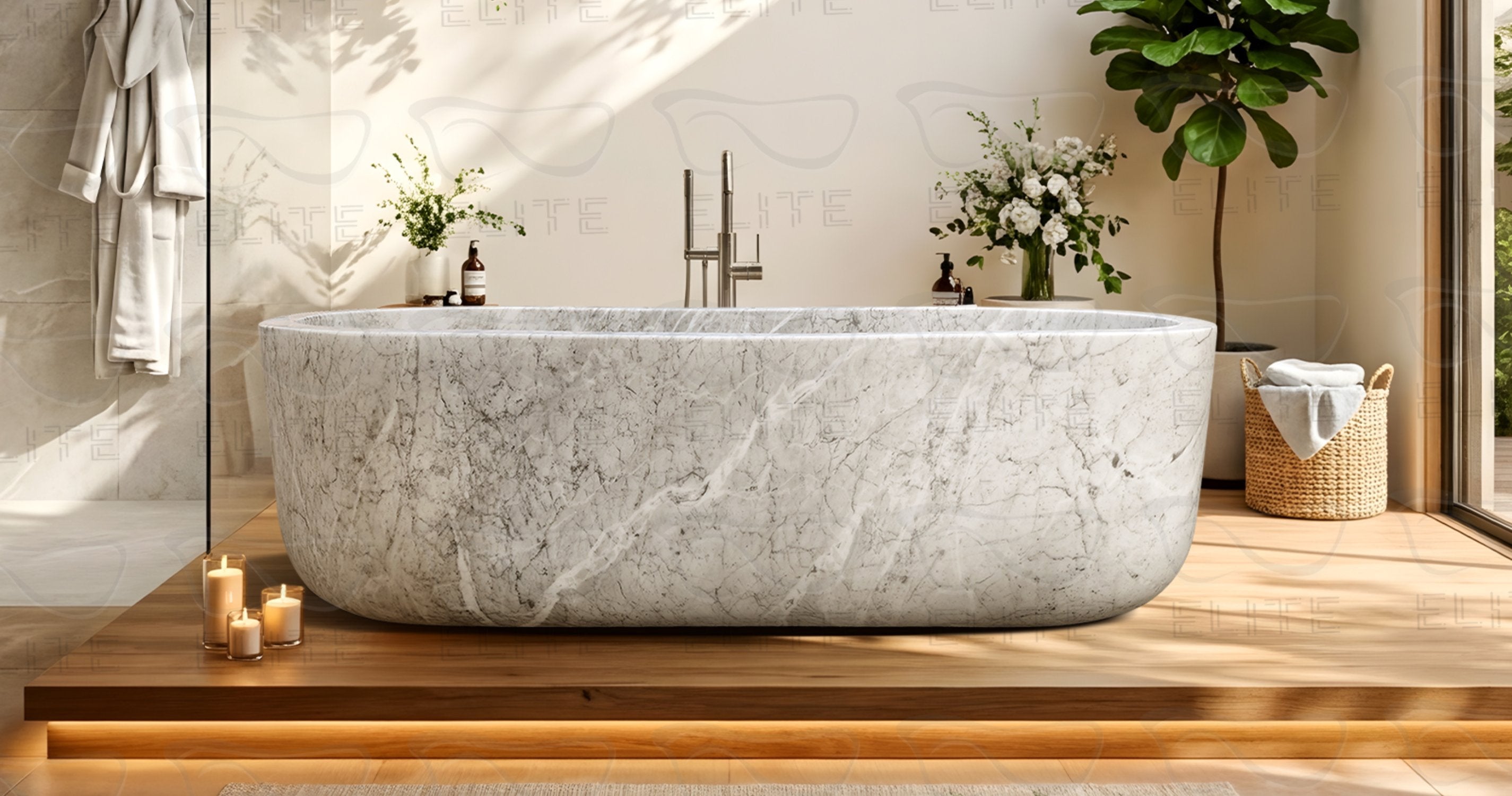 Oval Marble Bathtub