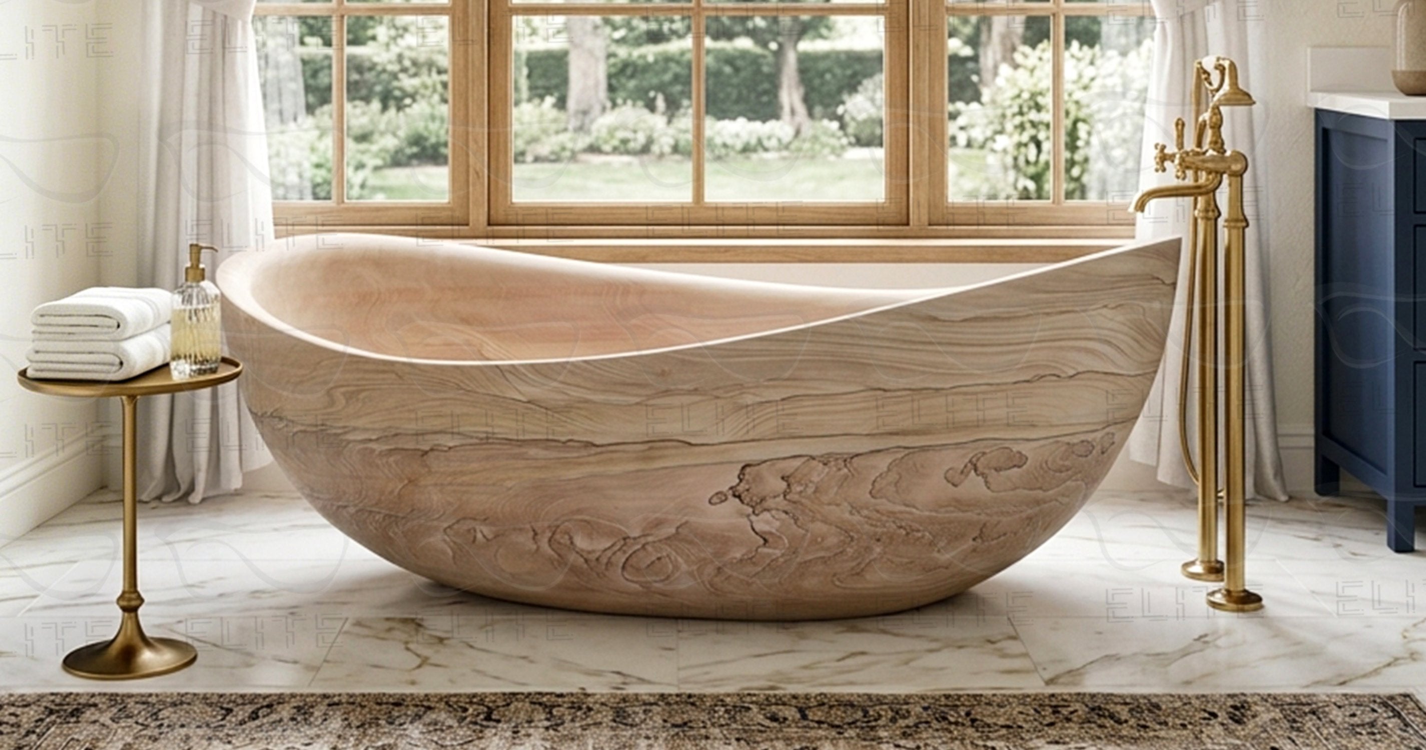 Tear-drop Marble Bathtub