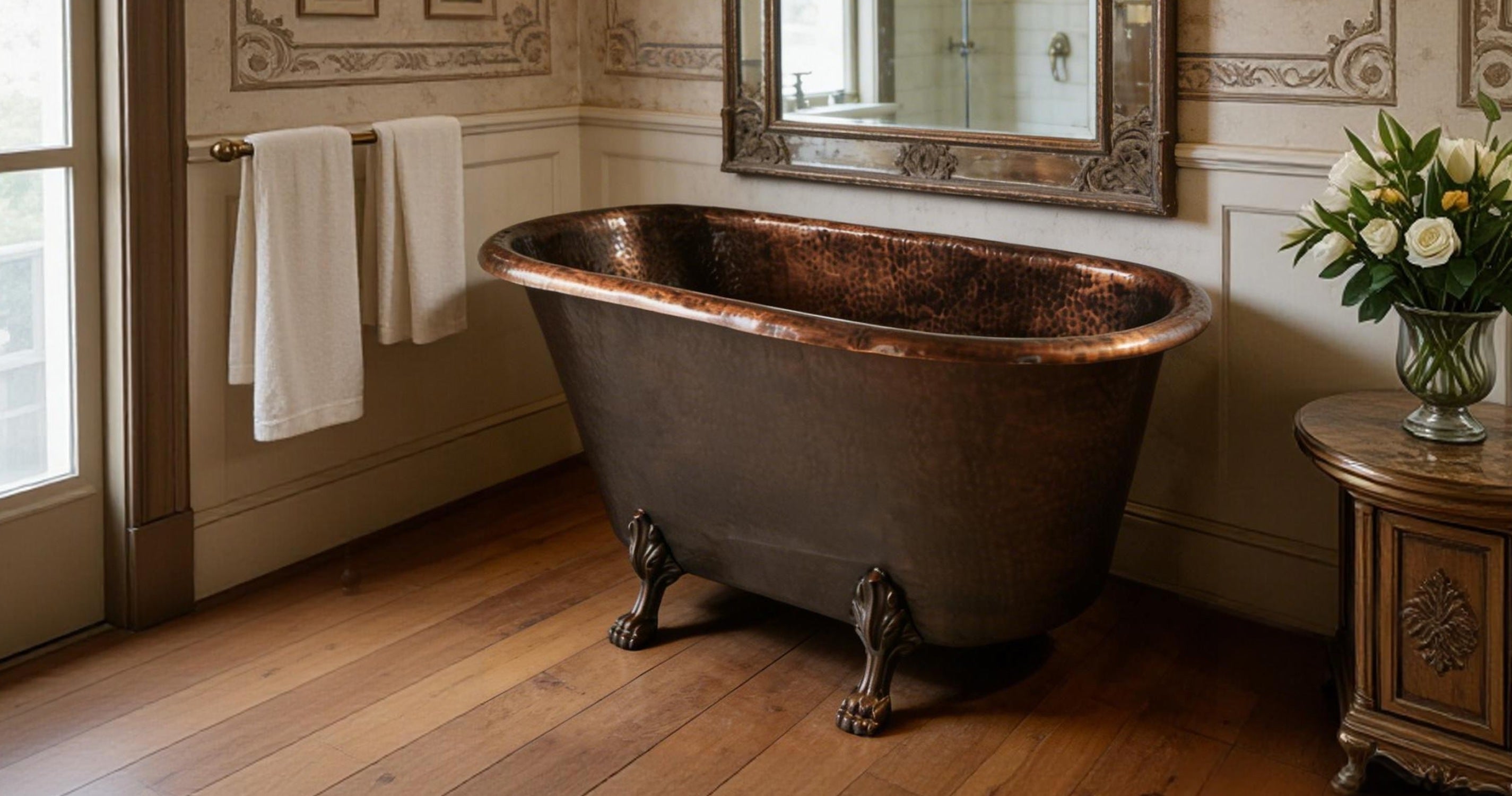 Copper Bathtub with Foot