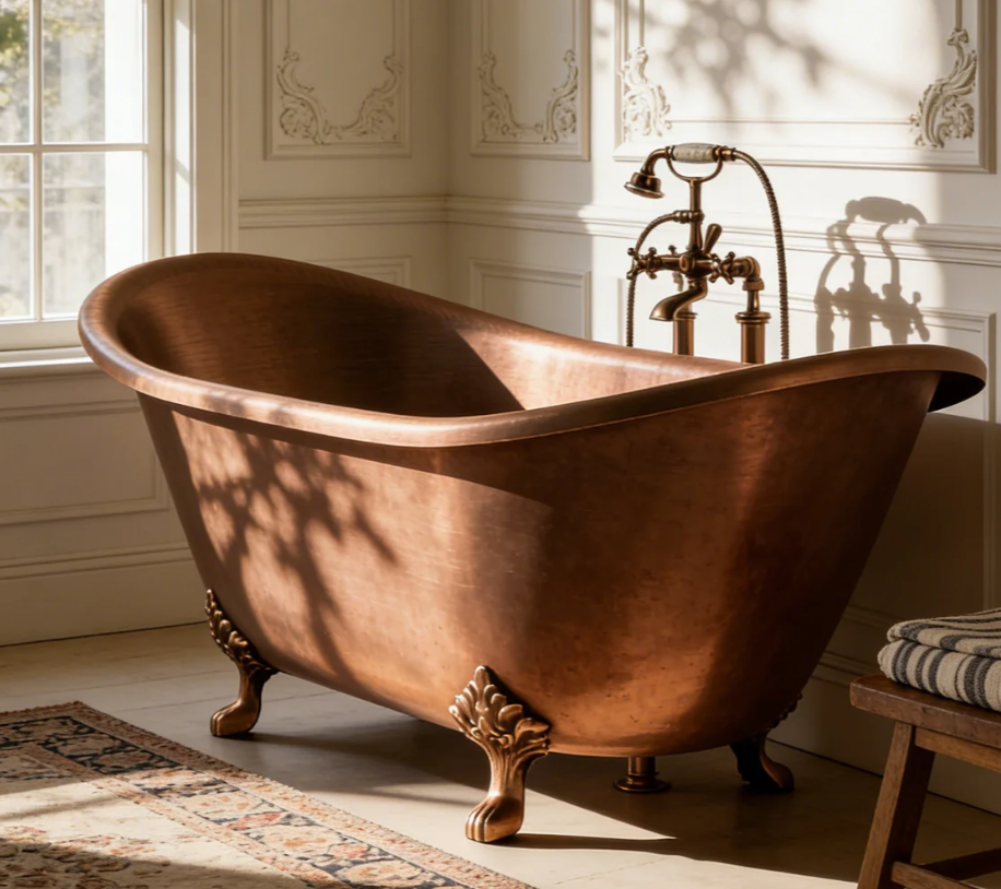 Elite Copper Hand-hammered Freestanding Clawfoot Tub ECP-27 for Max