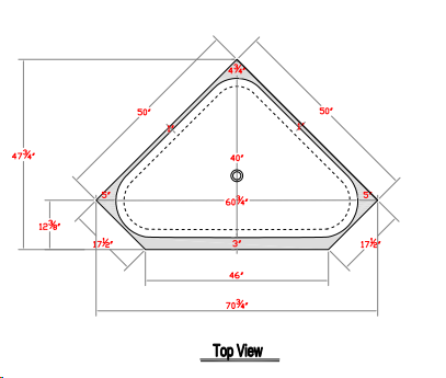Elite Handcrafted Triangle Copper Corner Bathtub ET-CC-T01 for Jodi