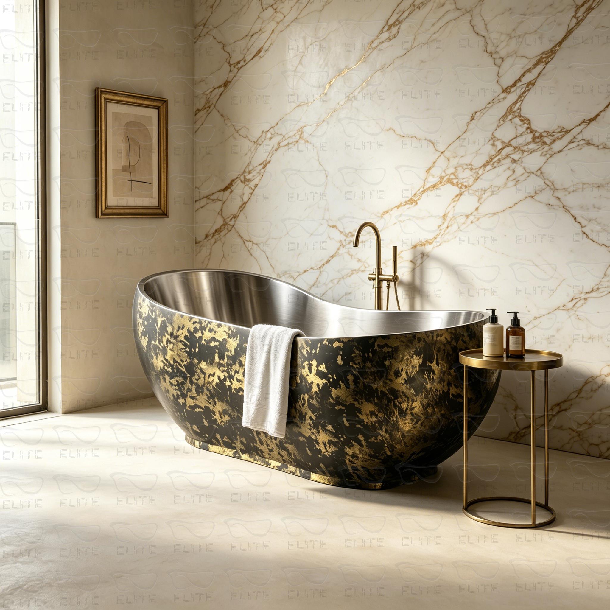 Elite Custom Double-Slipper Stainless Steel Freestanding Bathtub ET-SS-DS01