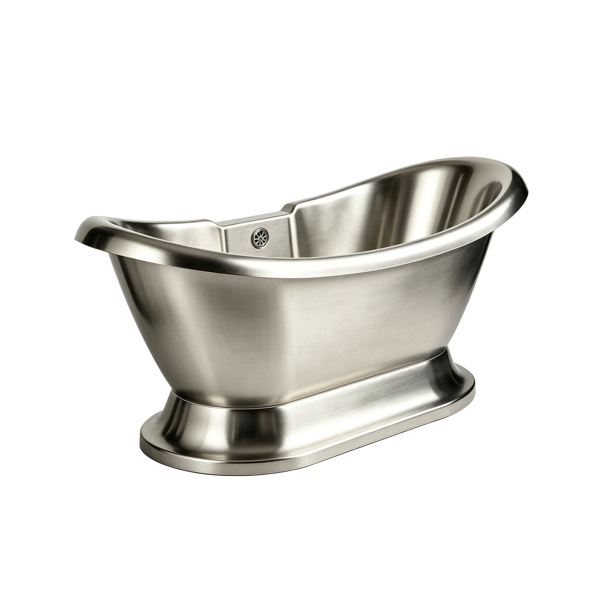 Elite Custom Double-Slipper Stainless Steel Soaking Tub Modern Freestanding Bathtub ET-S-DS03