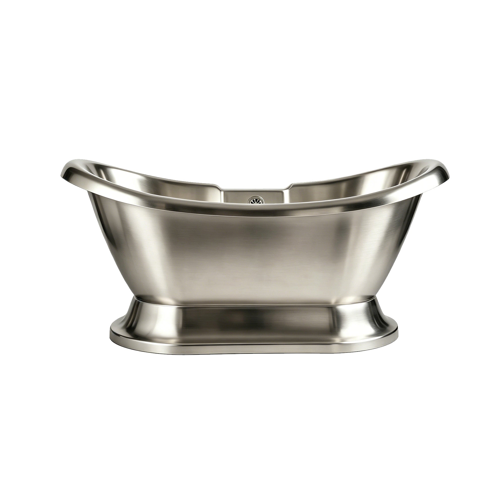 Elite Custom Double-Slipper Stainless Steel Soaking Tub Modern Freestanding Bathtub ET-S-DS03