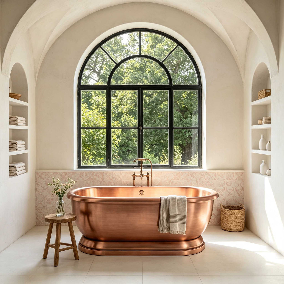 Elite Handcrafted Double-Ended Natural Copper Freestanding Bathtub ET-C-DE11