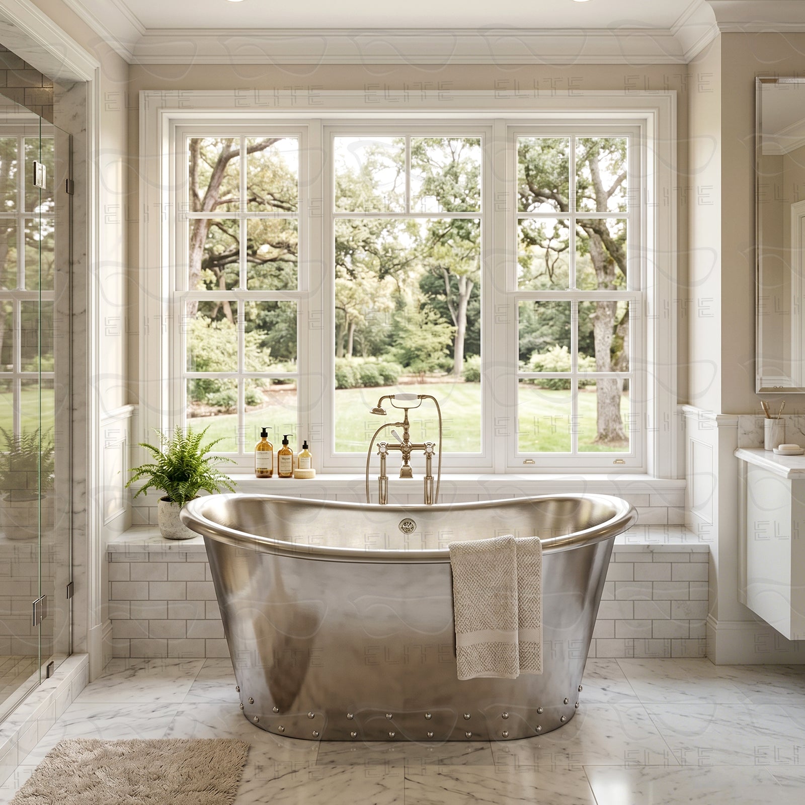 Elite Custom Double Ended Stainless Steel Soaking Freestanding Bathtub ET-S-DS01