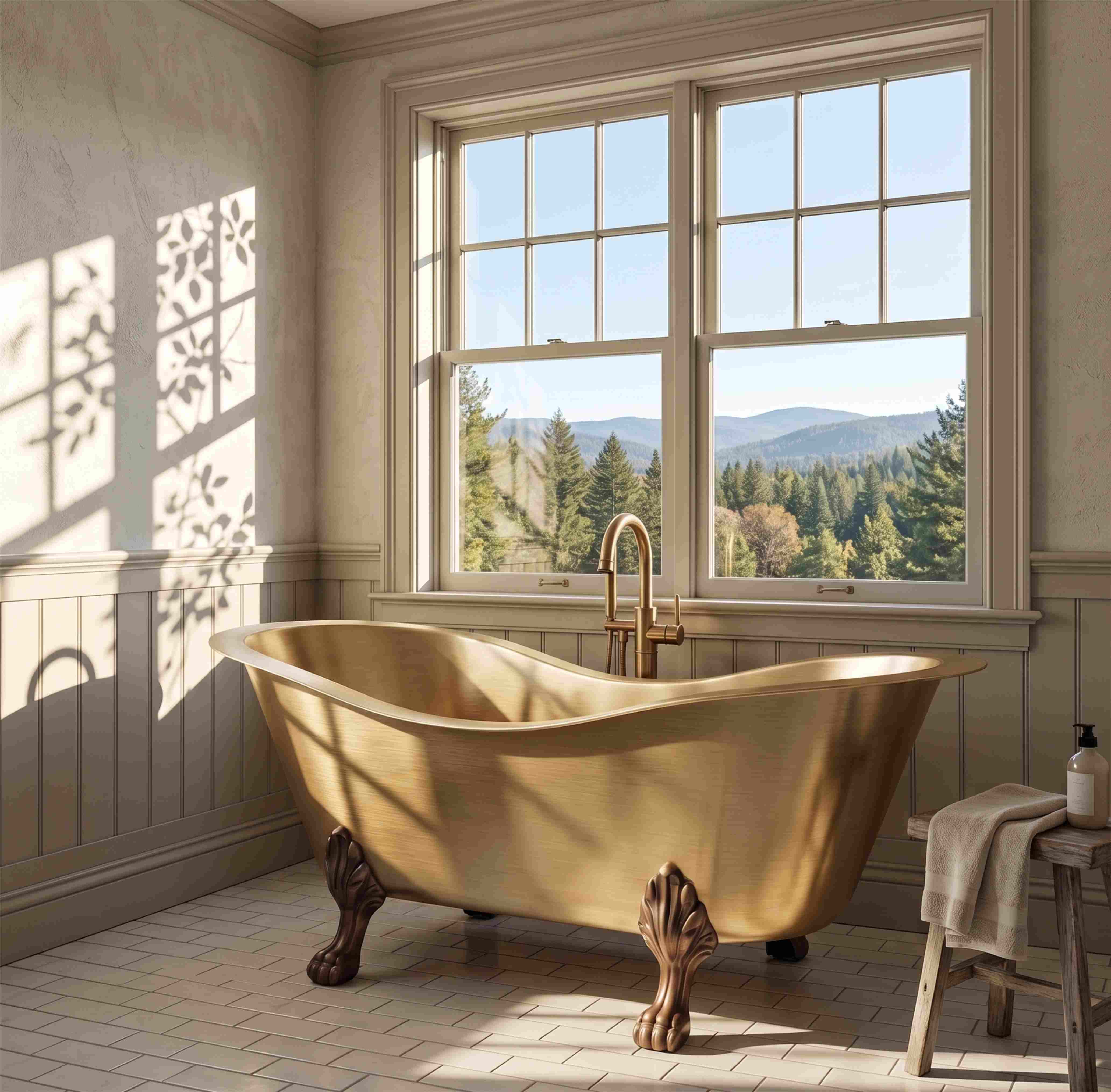 Elite Double-Slipper Stainless Steel Freestanding Bathtub with Clawfoot ET-S-F03