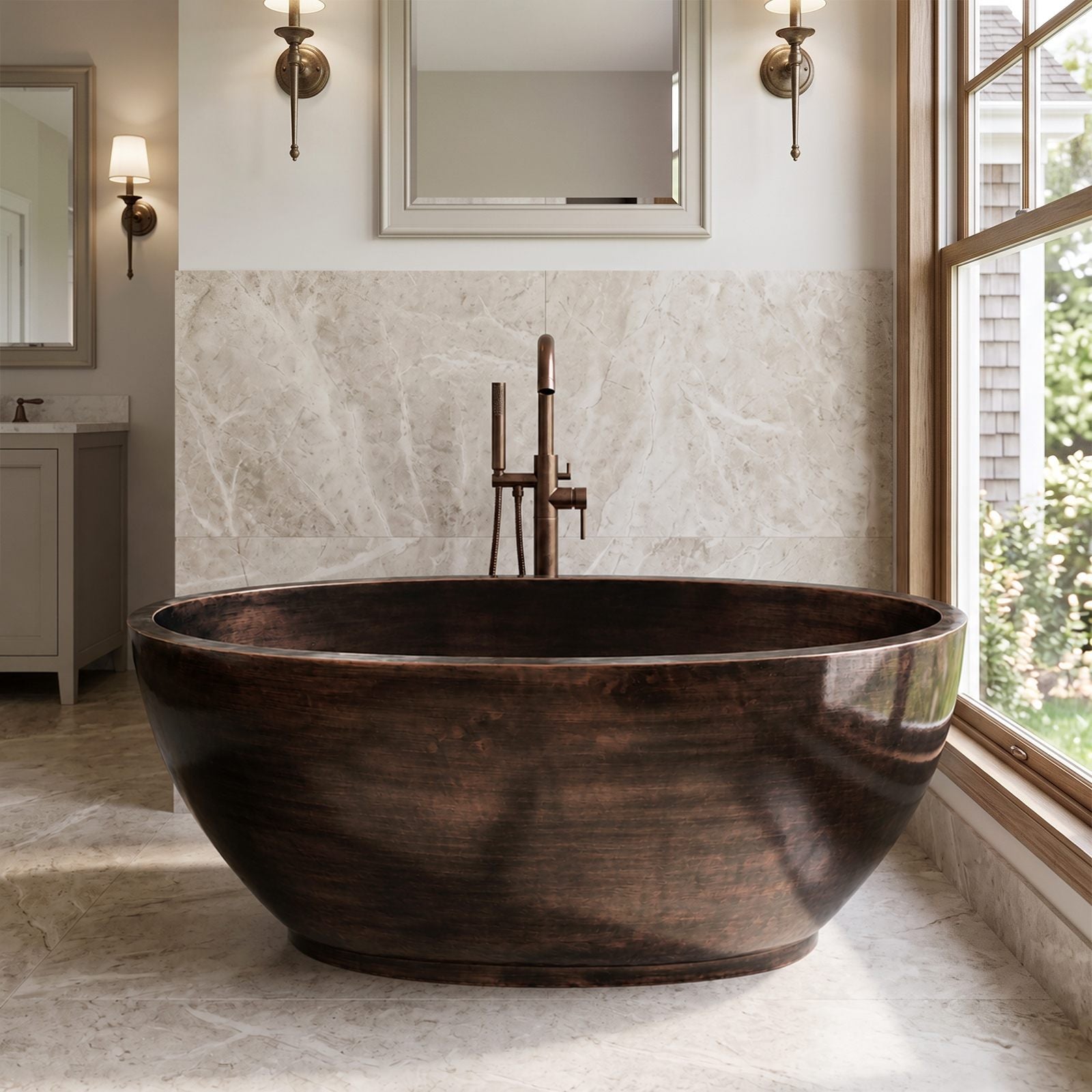 Elite Double Layer Antique Copper Freestanding Luxury Bathtub ET-CC-DE08