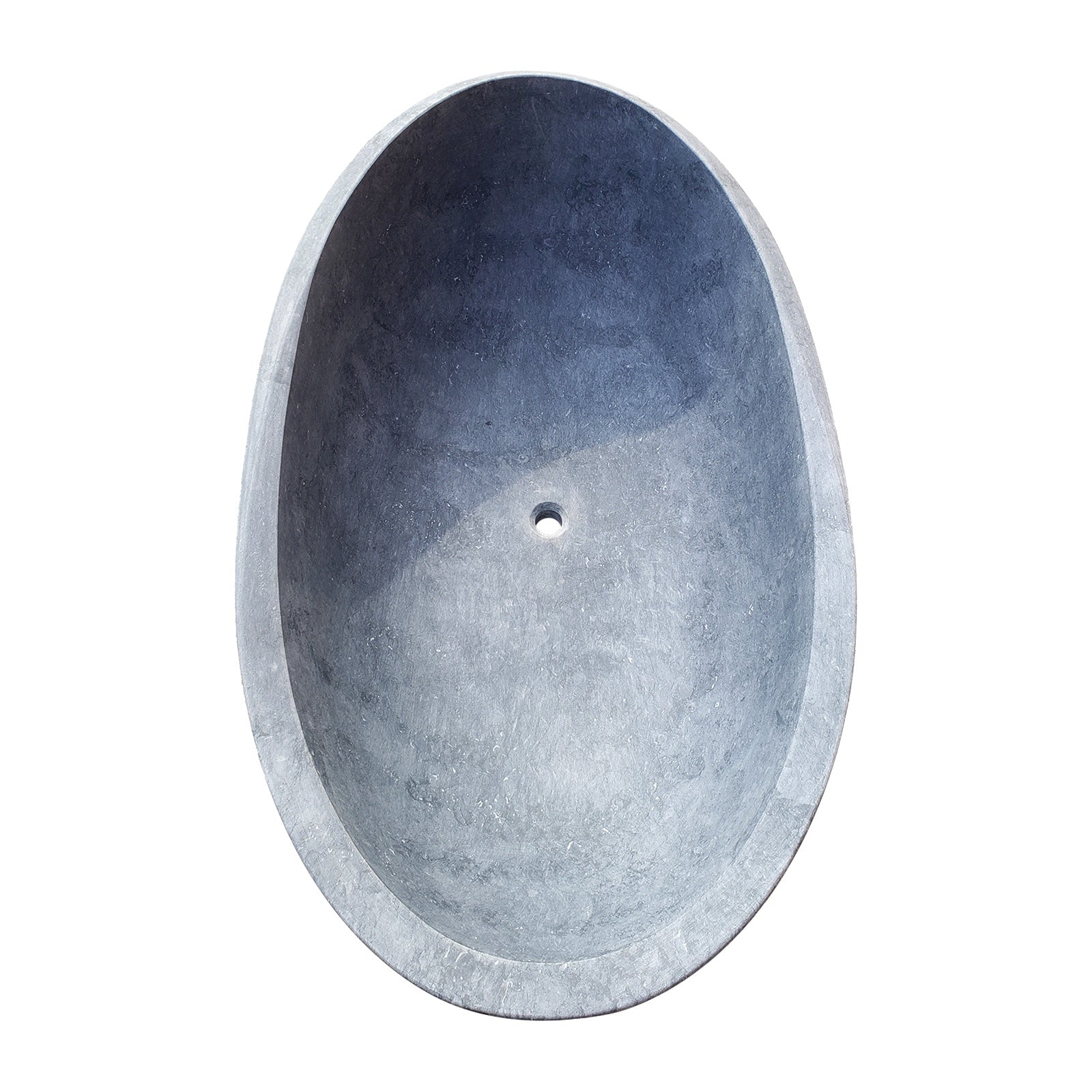 Matte Blue Grey Natural Stone Freestanding Tub for Modern Bathrooms