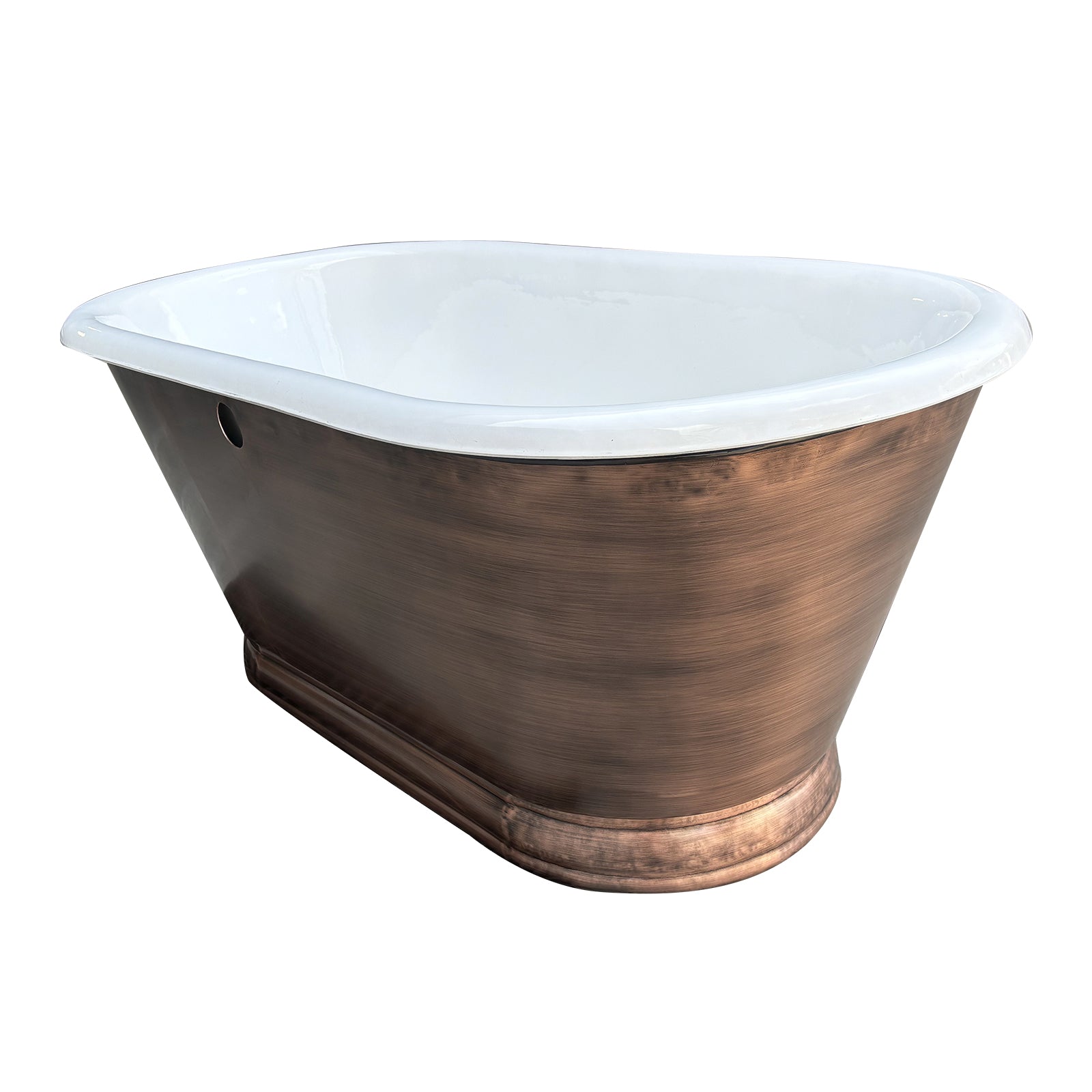 Copper vintage bathtub with double slipper for classic bathrooms