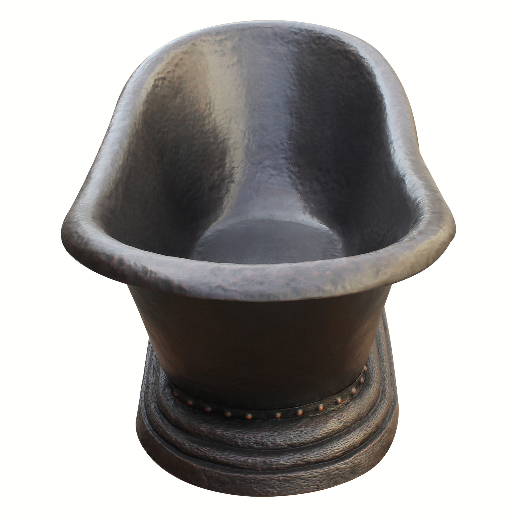 Freestanding Copper bathtub with customizable rivets for modern shower rooms