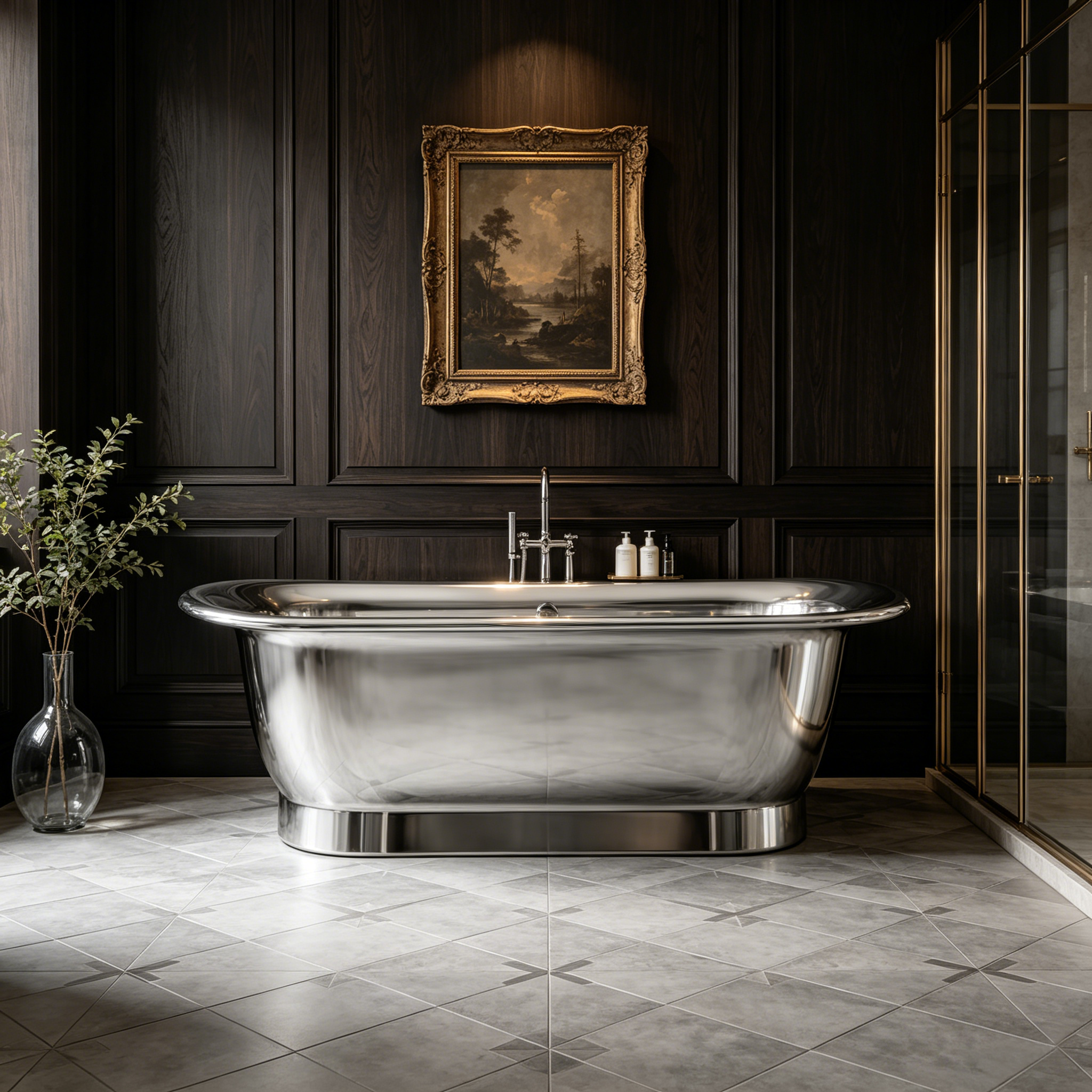 Luxury Stainless steel freestanding bathtub at EliteBathtub