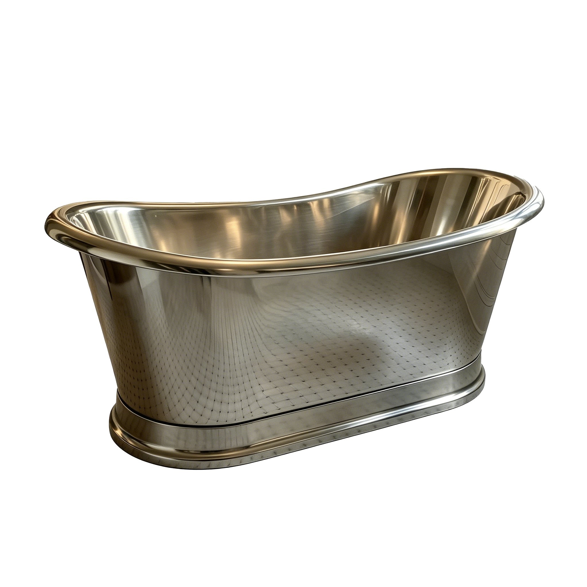 Elite Custom Double-Slipper Stainless Steel Soaking Freestanding Bathtub EB-DL09