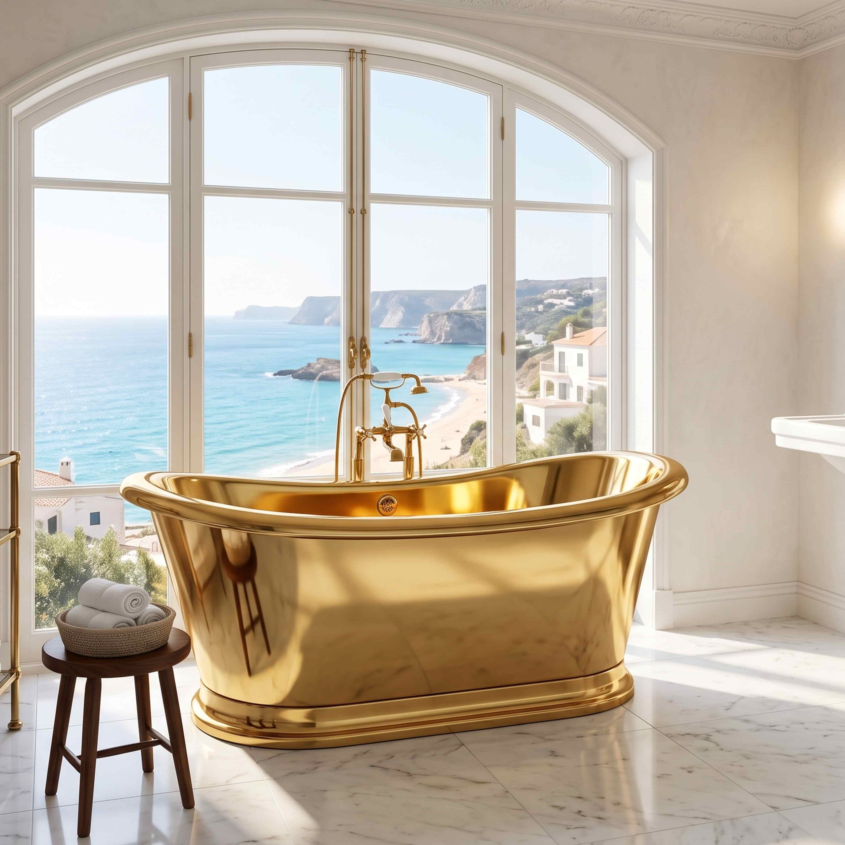 Elite Custom Double-Slipper Stainless Steel Soaking Freestanding Bathtub ET-S-DS09