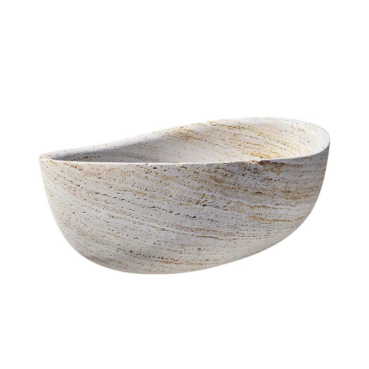 Elite Custom Hand-carved Natural Travertine Bathtub Freestanding Tub ET-M-T15