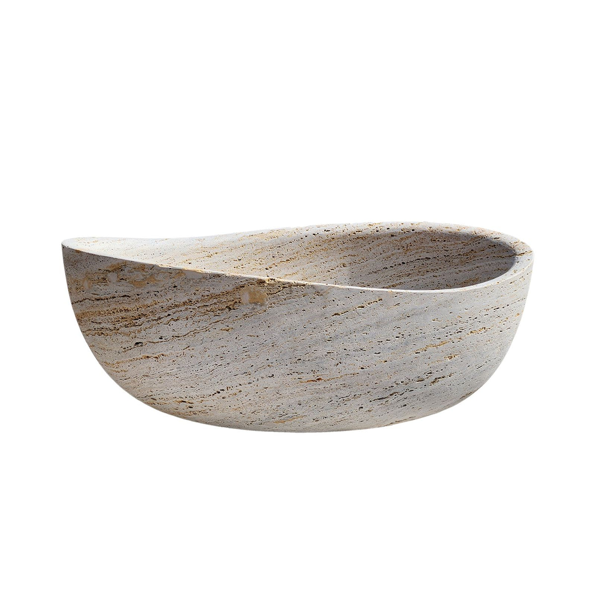 Elite Custom Hand-carved Natural Travertine Bathtub Freestanding Tub ET-M-T15