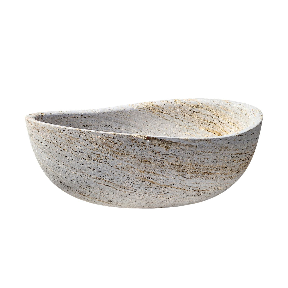 Elite Custom Hand-carved Natural Travertine Bathtub Freestanding Tub ET-M-T15