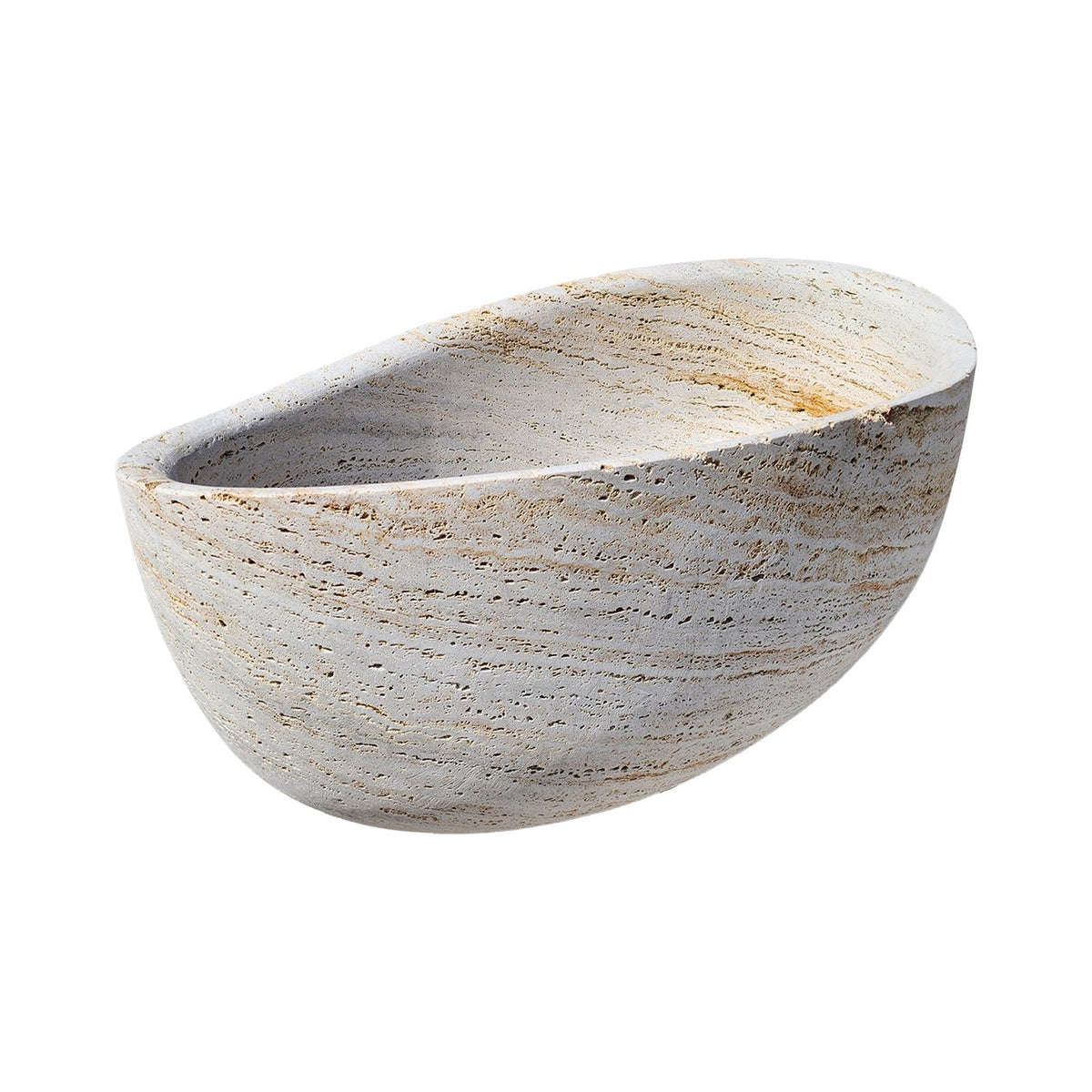 Elite Custom Hand-carved Natural Travertine Bathtub Freestanding Tub ET-M-T15