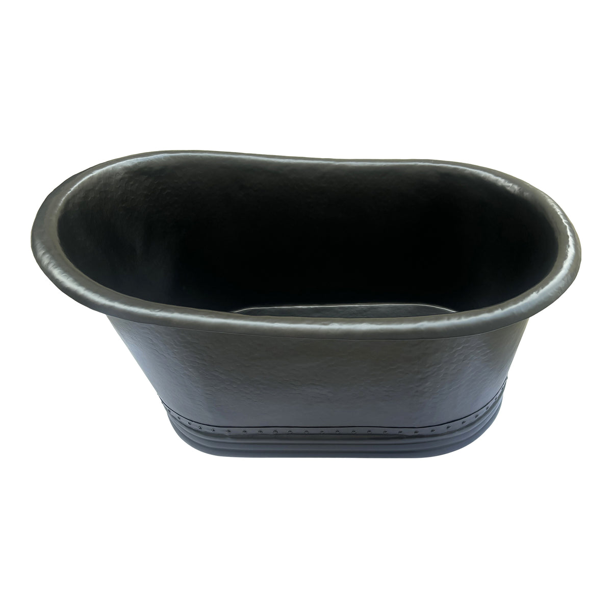 Elite Custom Single-Slipper Dark Copper Freestanding Bathtub with Rivets ET-C-SS06